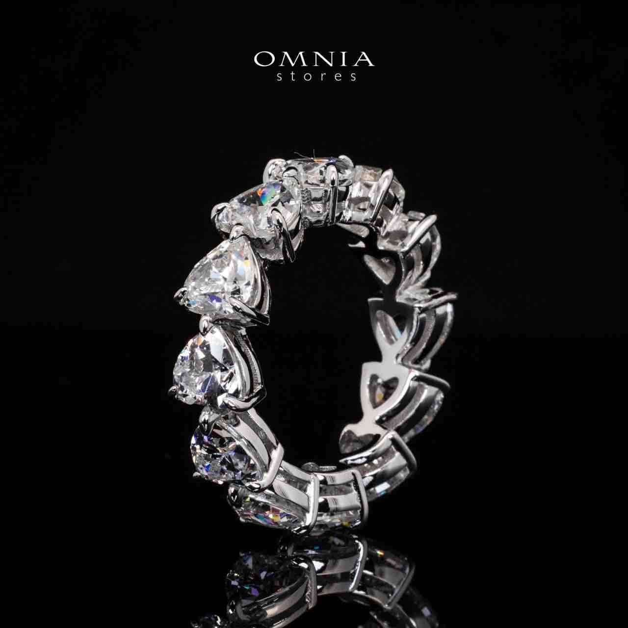 Omnia Adira Heart Ring With High Quality Lab Crafted Stones In 925 Silver - OMNIASTORES KSA