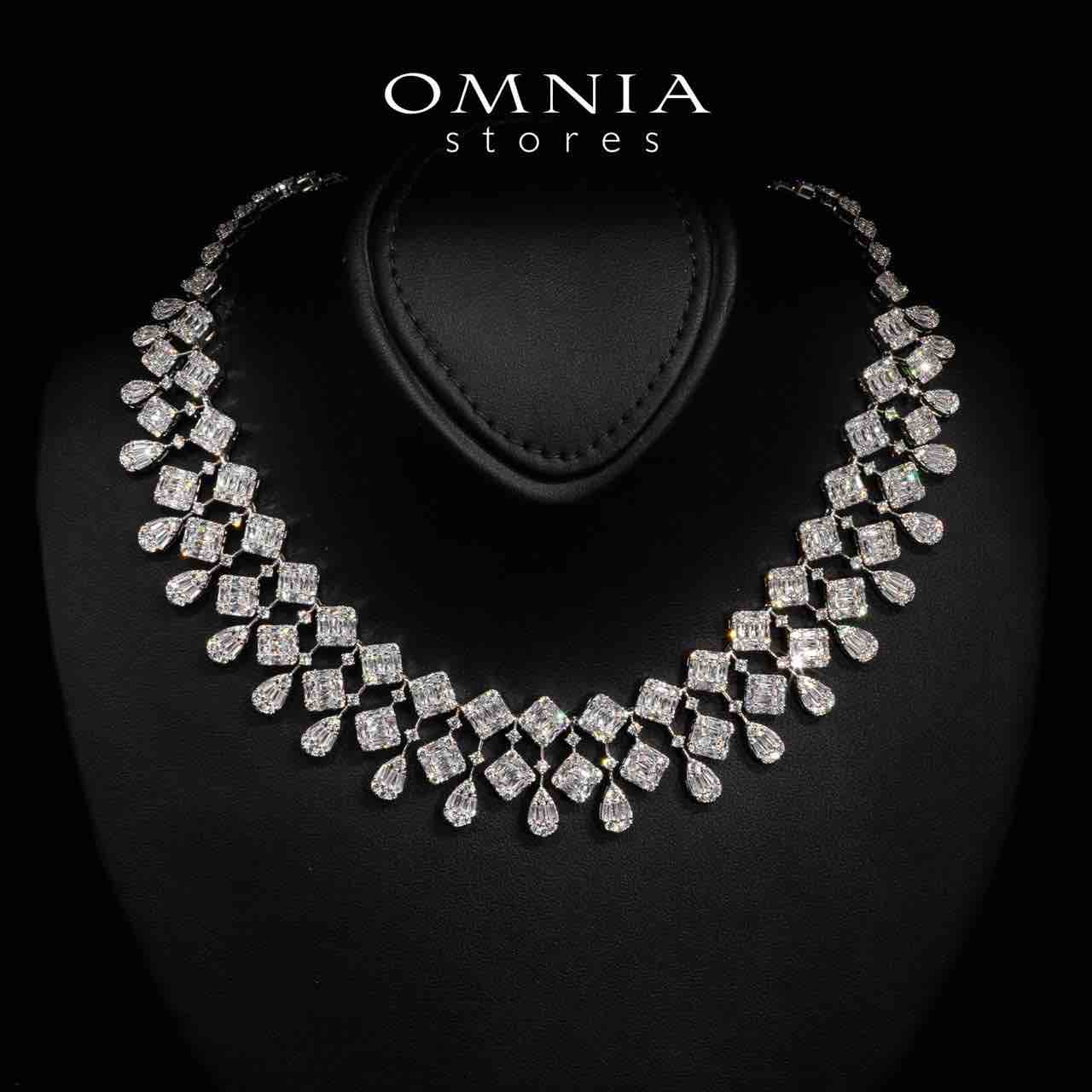 Omnia Kacey White Pearl Luxury Bridal Full Set in High Quality Rhodium Plated Zircon Stones - OMNIASTORES KSA