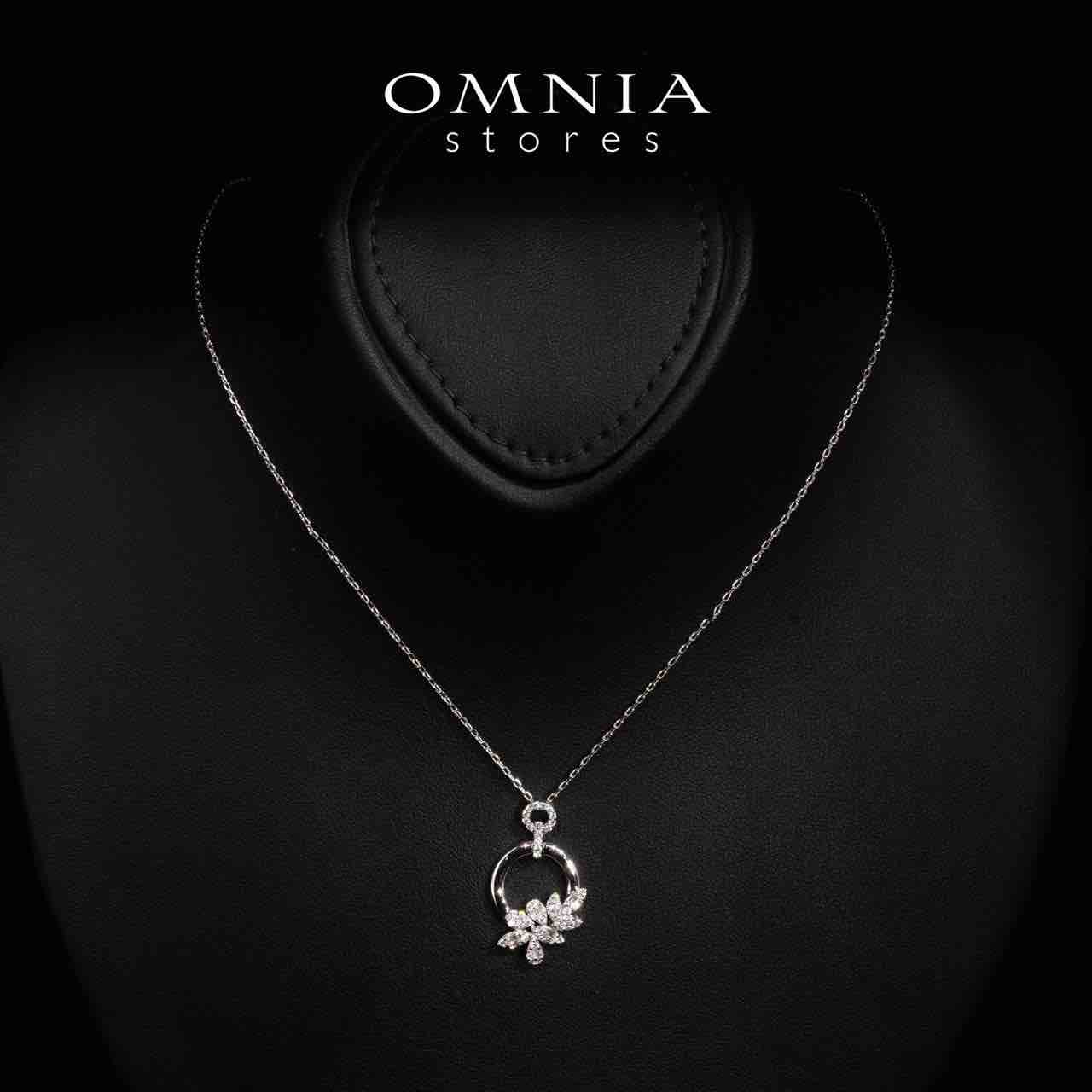 Omnia Ciara White Floral Necklace, Earrings and Ring Set in High Quality Rhodium Plated Zircon Stones