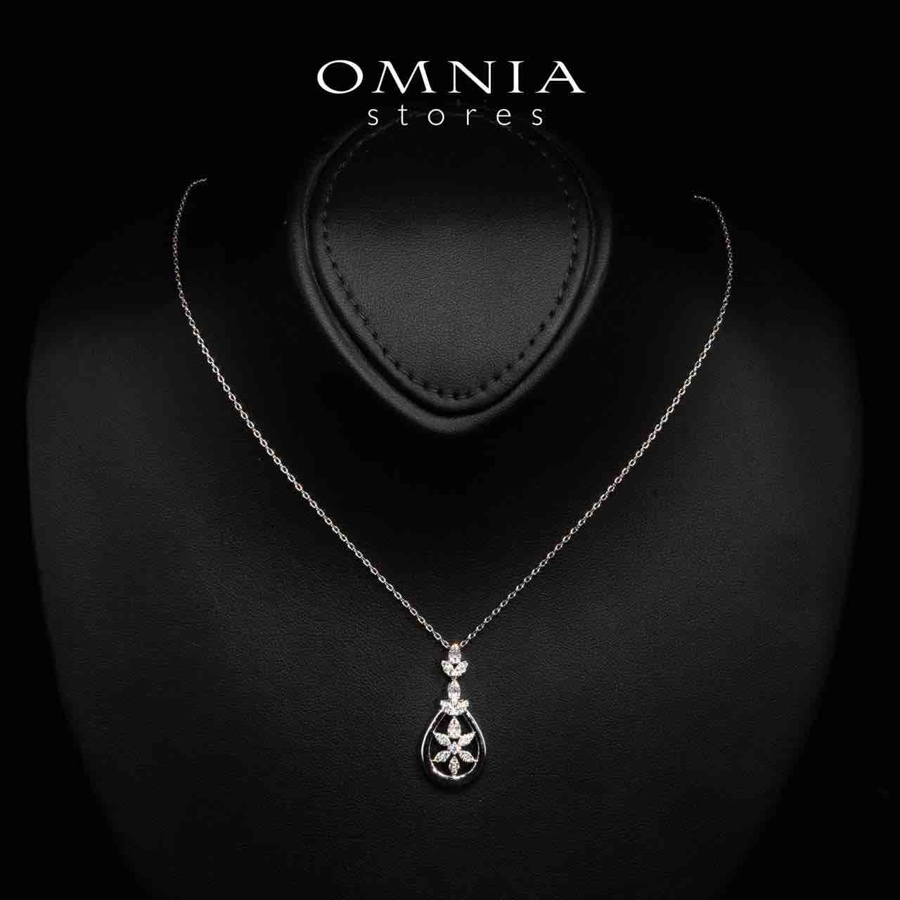 Omnia Erica White Necklace, Earrings and Ring Set in High Quality Rhodium Plated Zircon Stones