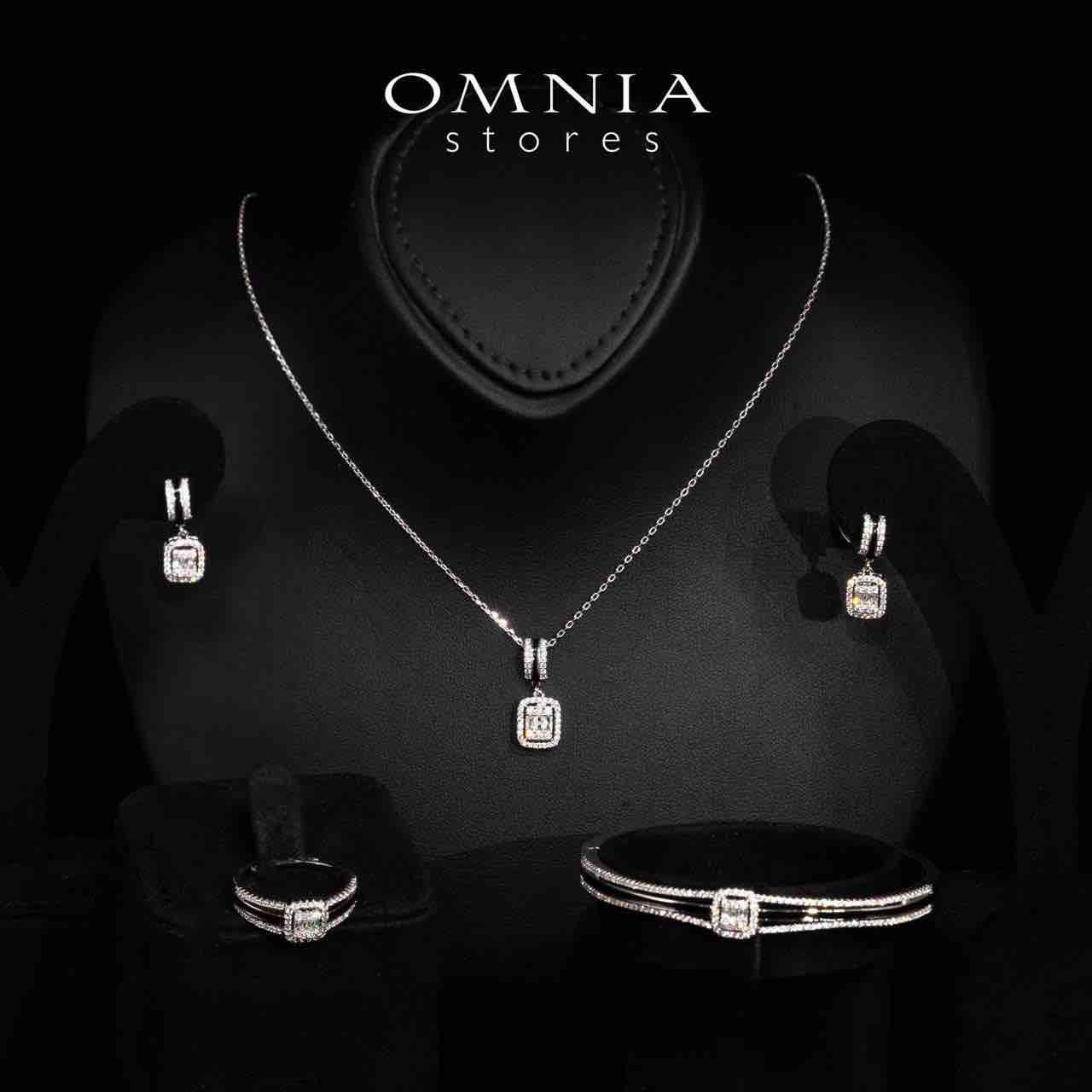 Omnia Mazie White Pearl Full Set in High Quality Rhodium Plated Zircon Stones - OMNIASTORES KSA