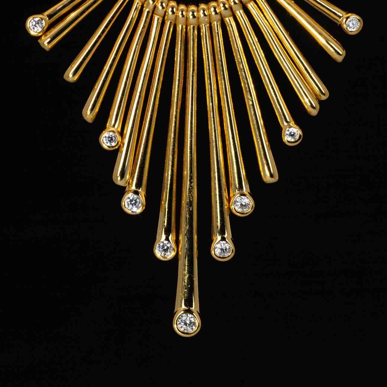 Omnia Liza Gold Earrings With High Quality Simulated Diamonds In 925 Silver - OMNIASTORES KSA