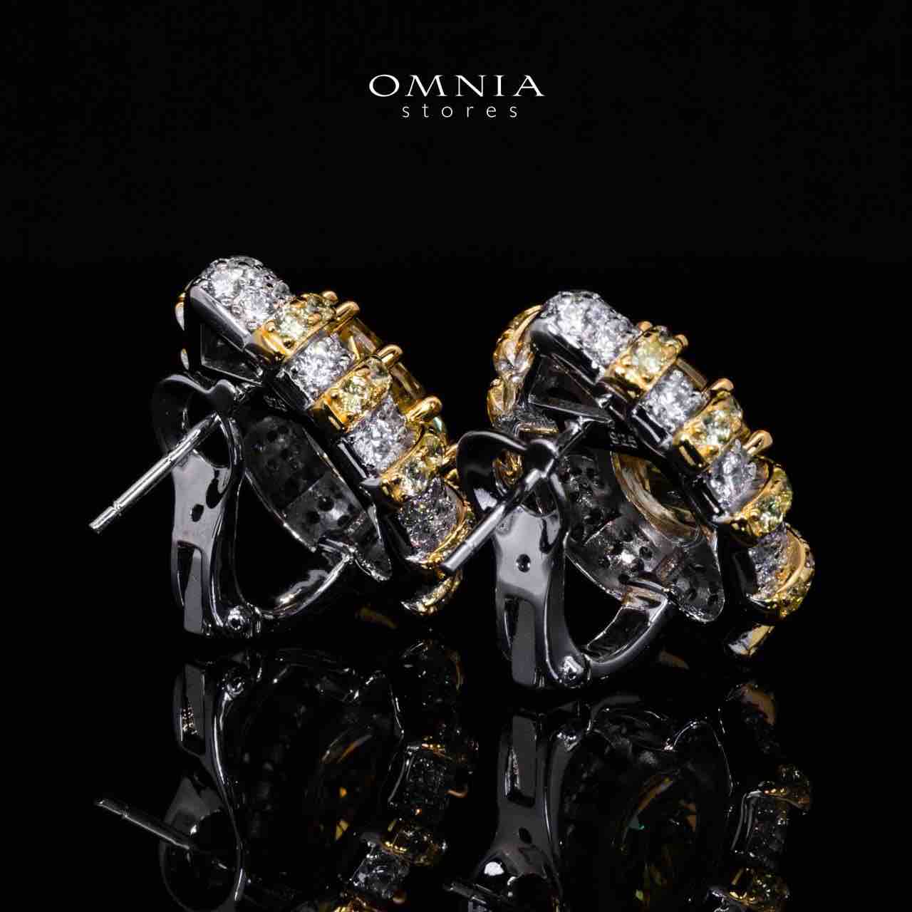 Omnia Zaila Yellow Clip Earrings With High Quality Simulated Diamonds In 925 Silver - OMNIASTORES KSA