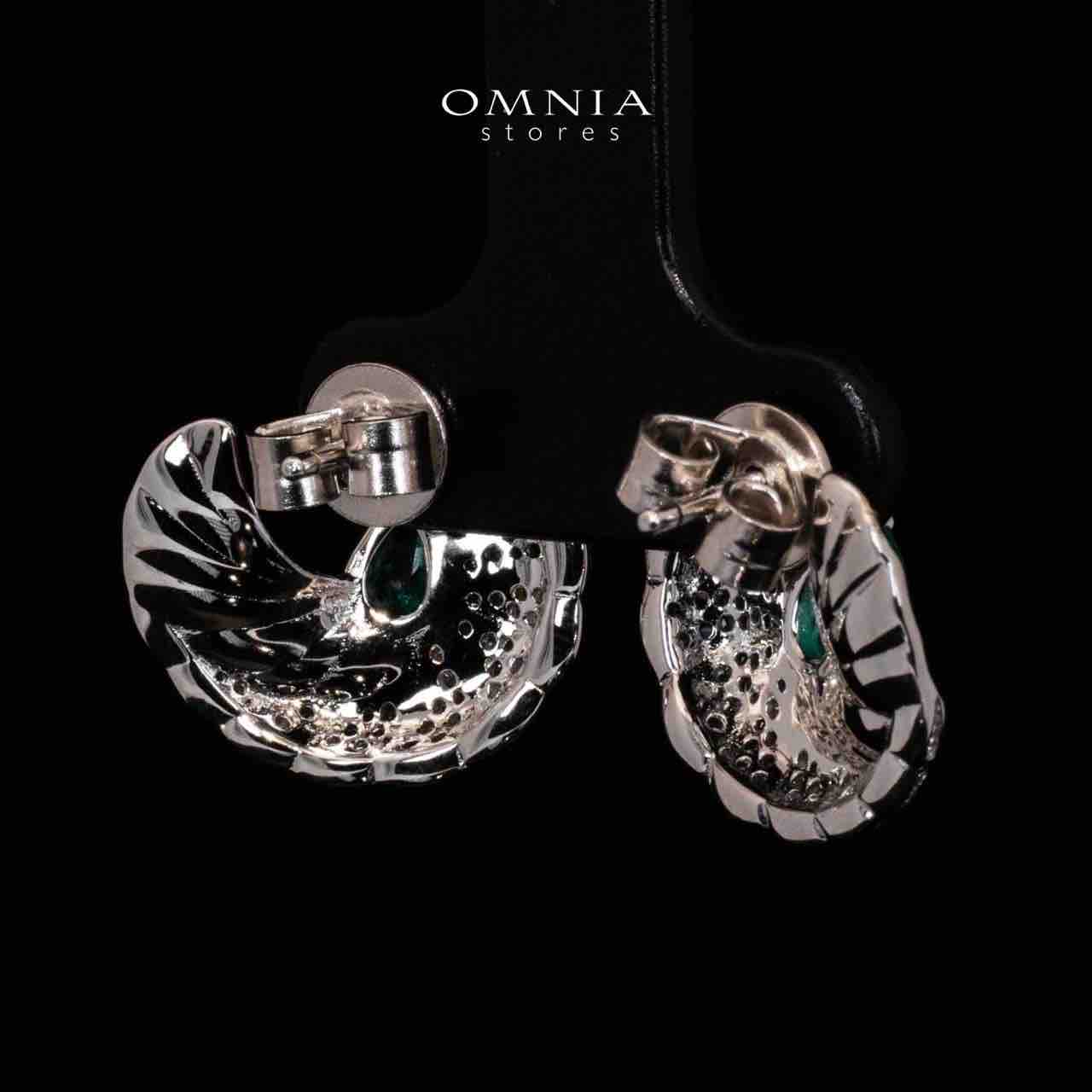 Omnia Sahara Gold and White Earrings With High Quality Simulated Diamonds In 925 Silver - OMNIASTORES KSA
