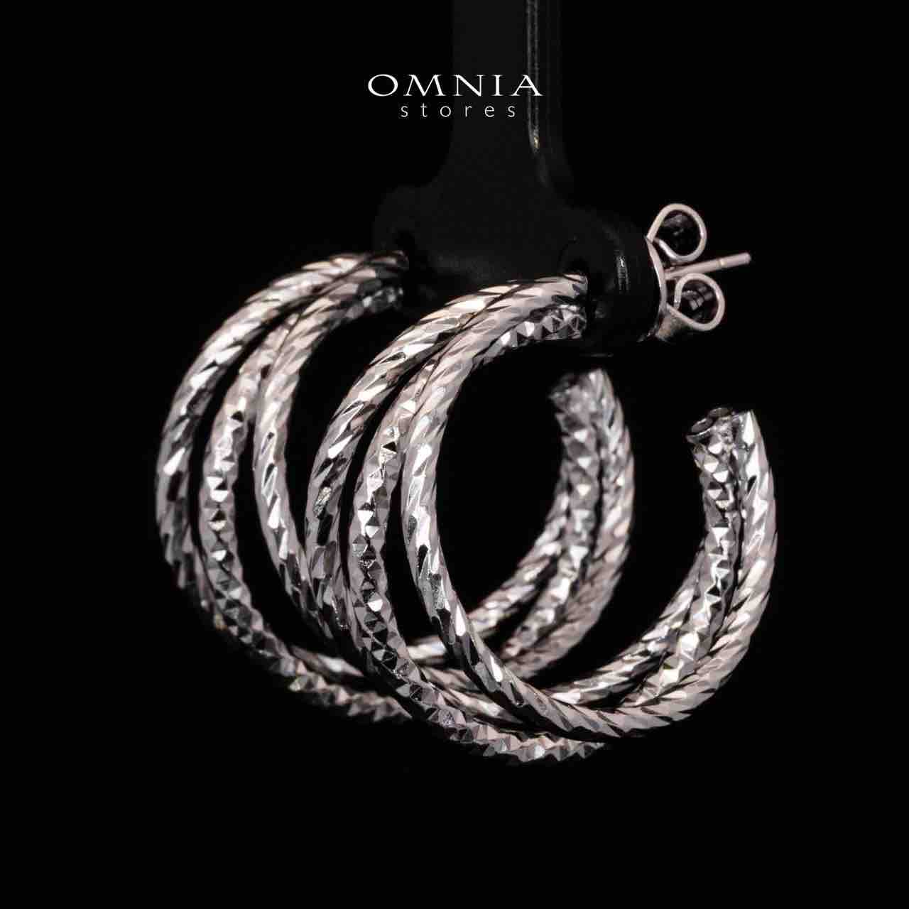Omnia Amylah White Earrings In 925 High Quality Silver