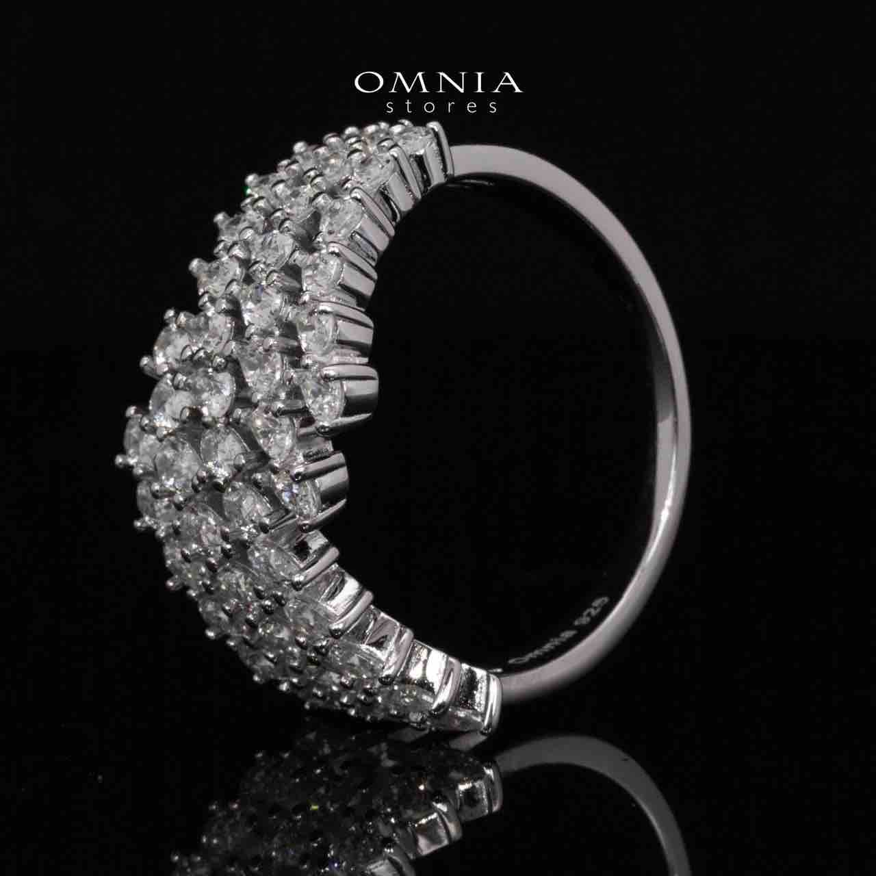 Omnia Klara White Ring With High Quality Simulated Diamonds In 925 Silver - OMNIASTORES KSA