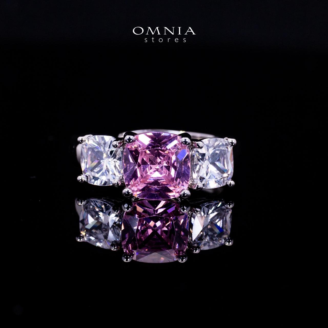 Omnia Alya Pink and White Bridal Full Set in High Quality Simulated Diamonds Rhodium Plated - OMNIASTORES KSA