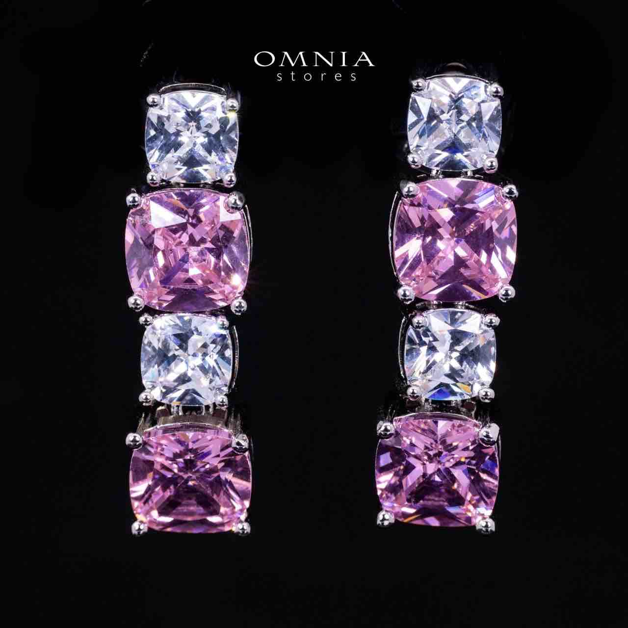 Omnia Alya Pink and White Bridal Full Set in High Quality Simulated Diamonds Rhodium Plated - OMNIASTORES KSA