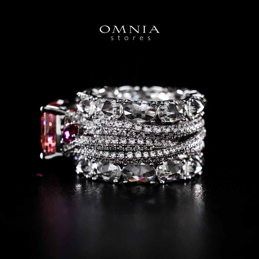 Omnia Kareman White Ring In 925 Silver High Quality Certified Lab Crafted Stones - OMNIASTORES KSA