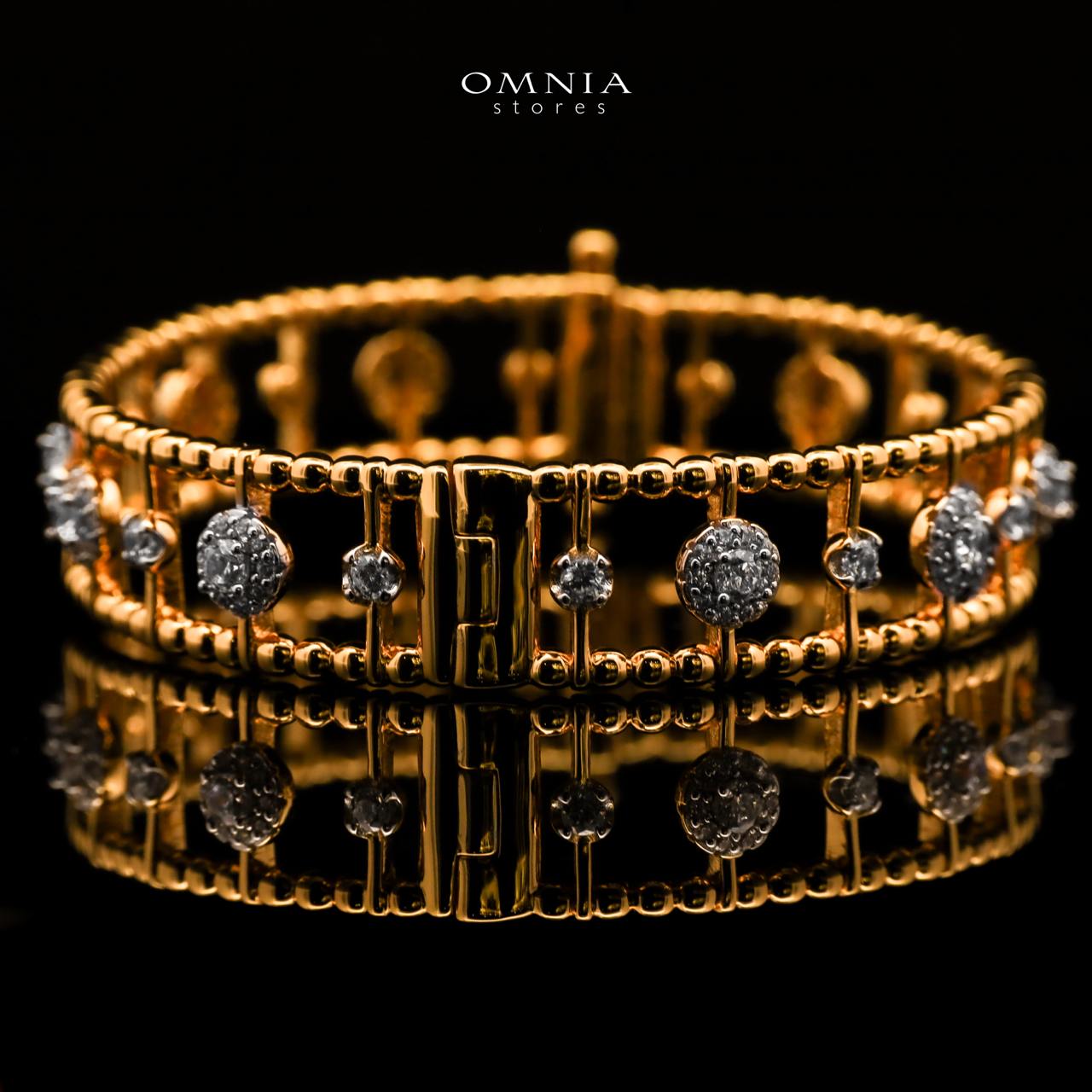Nasim Golden Plated Bangle In 925 Silver Certified High Quality Lab Crafted Stones - OMNIASTORES KSA