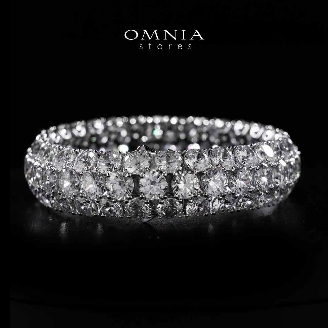 Omnia Aseelah White Silver Bangle In 925 Silver High Quality Certified Lab Crafted Stones - OMNIASTORES KSA