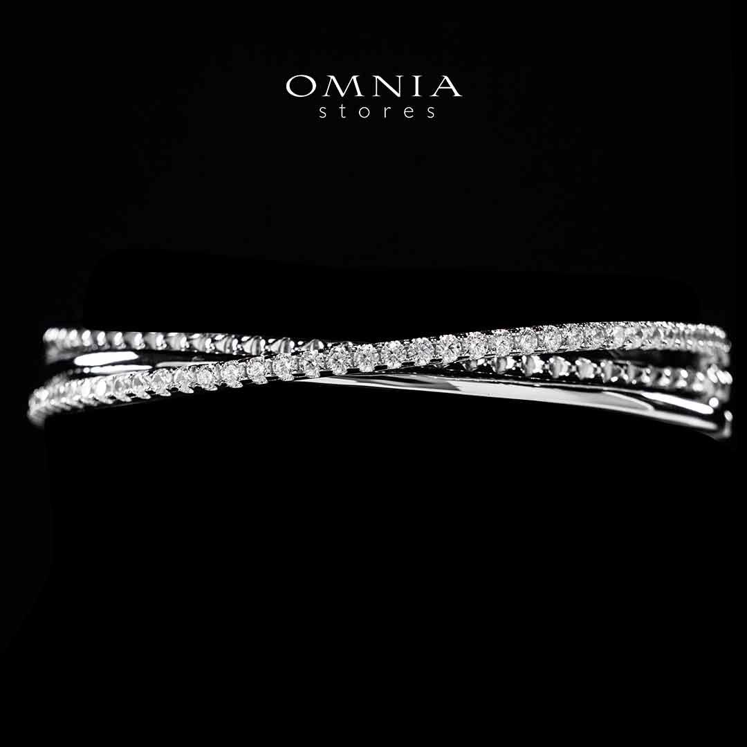 Omnia Suhair Twisted Silver Bangle In 925 Silver High Quality Certified Lab Crafted Stones - OMNIASTORES KSA