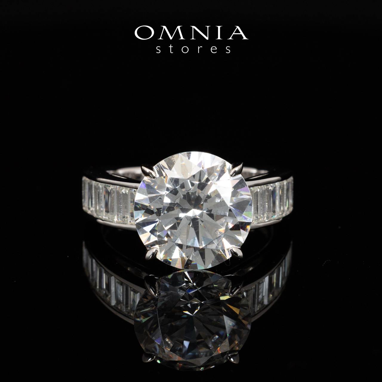 Omnia Heidy Ring With Certified High Quality Lab Crafted Stones In 925 Silver 6ct