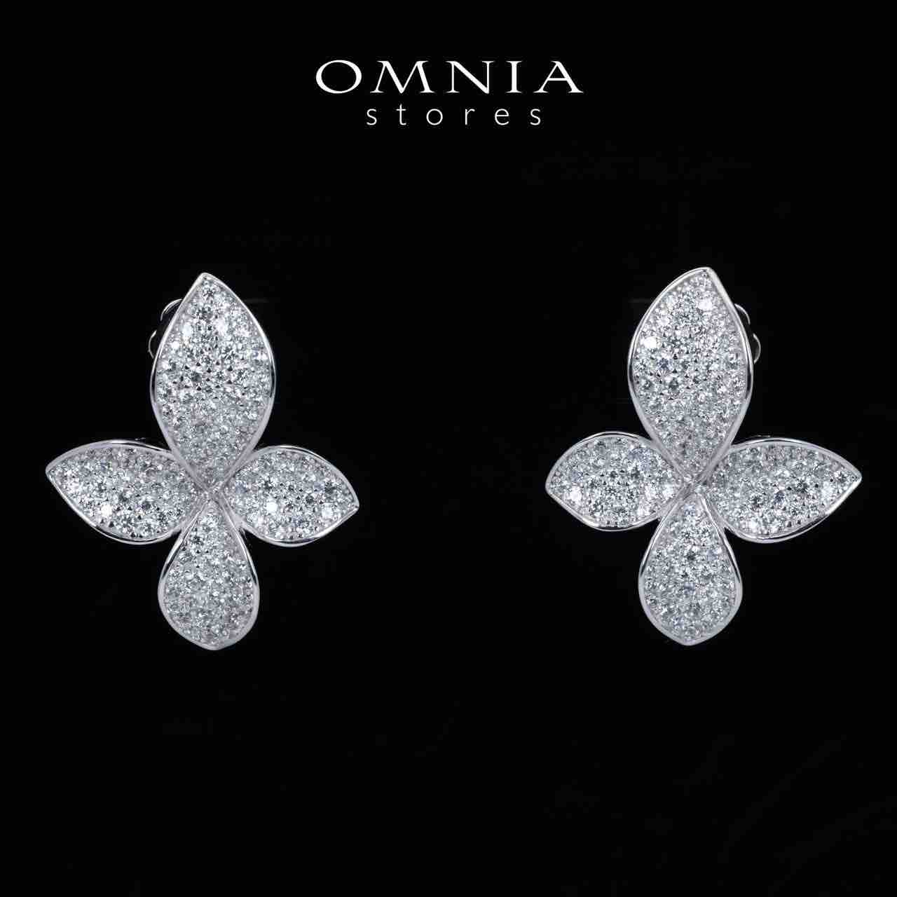 Omnia Zaynab White Floral Earrings With Certified High Quality Lab Crafted Stones In 925 Silver 2.7ct - OMNIASTORES KSA