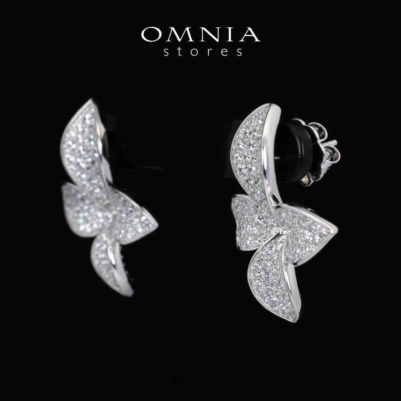 Omnia Zaynab White Floral Earrings With Certified High Quality Lab Crafted Stones In 925 Silver 2.7ct - OMNIASTORES KSA