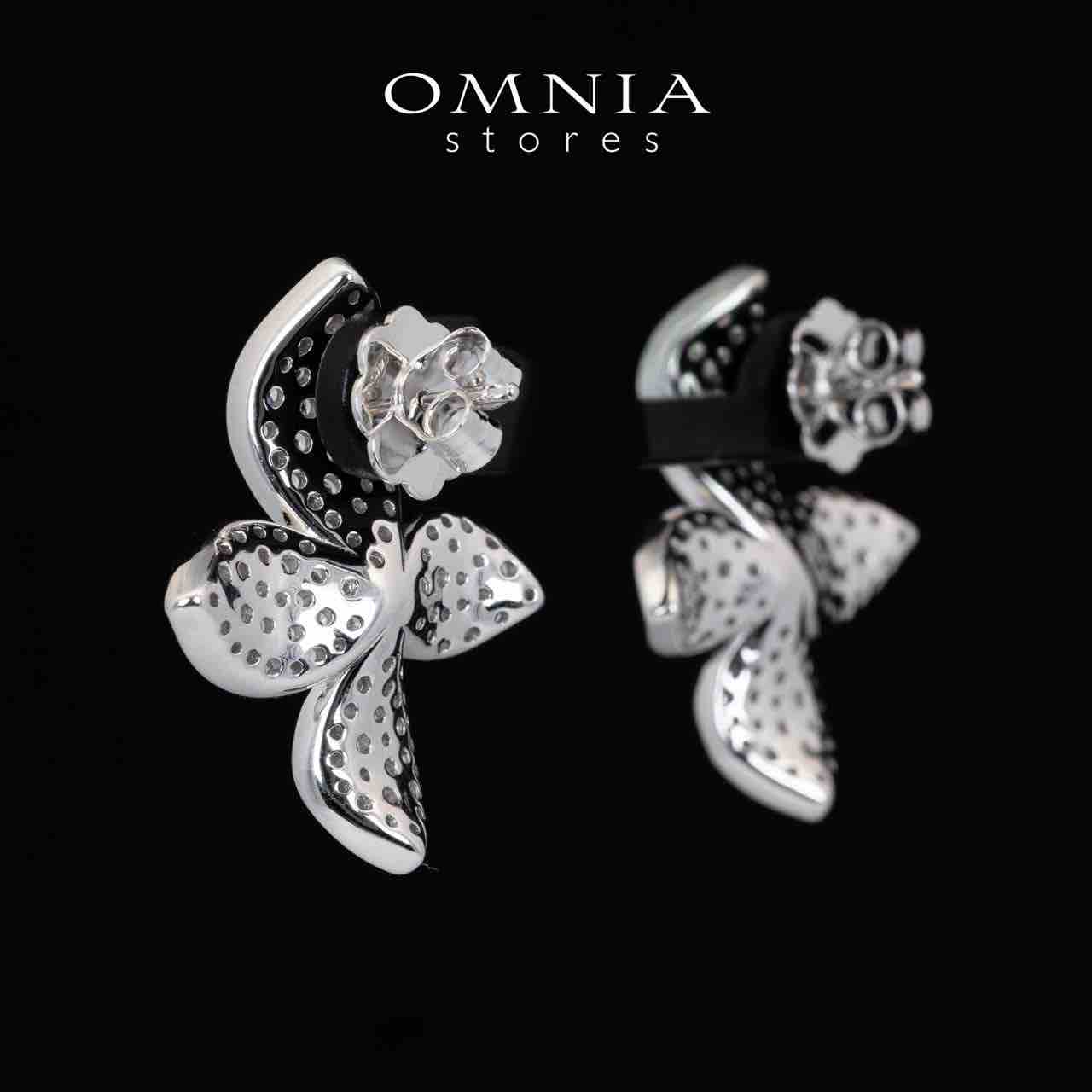 Omnia Zaynab White Floral Earrings With Certified High Quality Lab Crafted Stones In 925 Silver 2.7ct - OMNIASTORES KSA