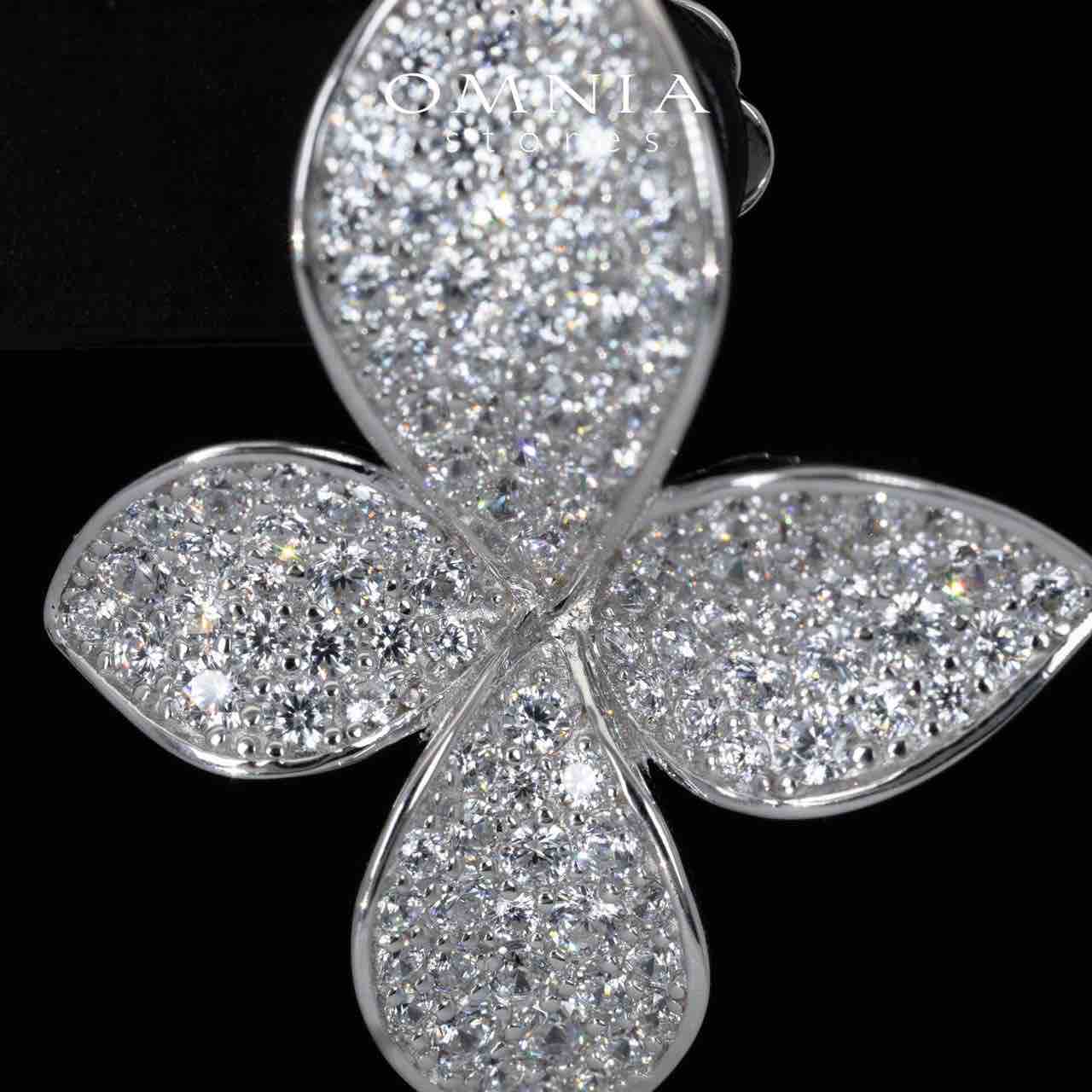 Omnia Zaynab White Floral Earrings With Certified High Quality Lab Crafted Stones In 925 Silver 2.7ct - OMNIASTORES KSA