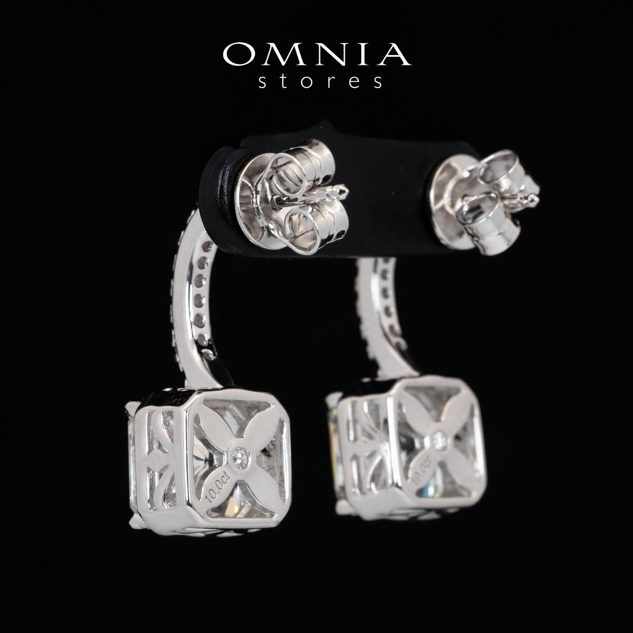 Omnia Tahila White Drop Earrings With Certified High Quality Lab Crafted Stones In 925 Silver 10.0ct - OMNIASTORES KSA