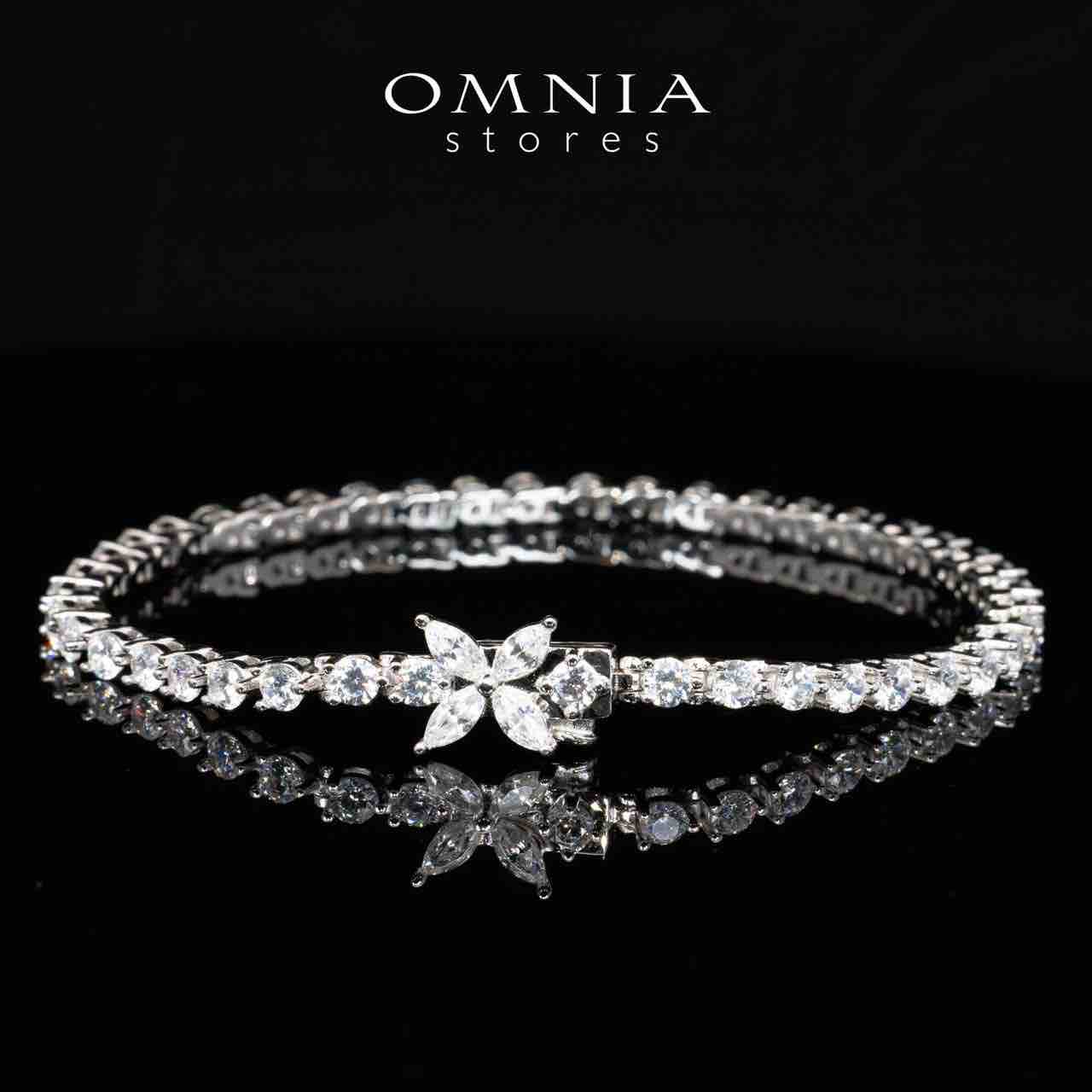 Omnia Iyanna White Floral Bracelet With High Quality Certified Lab Crafted Stones In 925 Silver 5.4ct - OMNIASTORES KSA