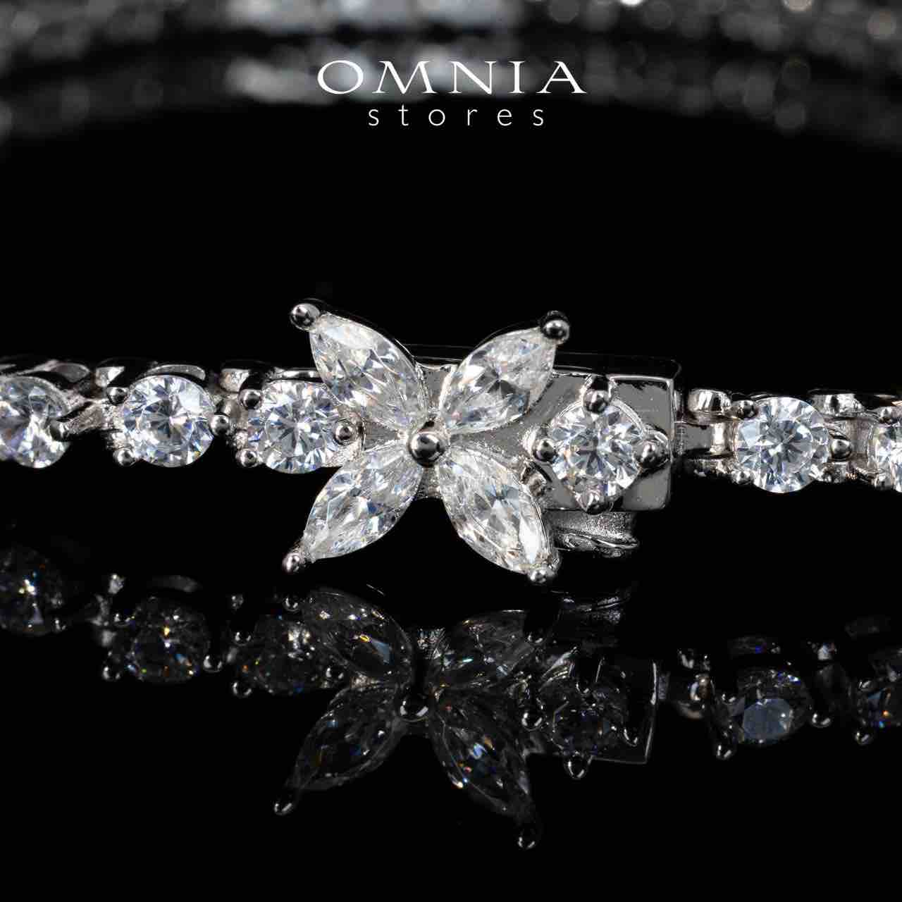 Omnia Iyanna White Floral Bracelet With High Quality Certified Lab Crafted Stones In 925 Silver 5.4ct - OMNIASTORES KSA