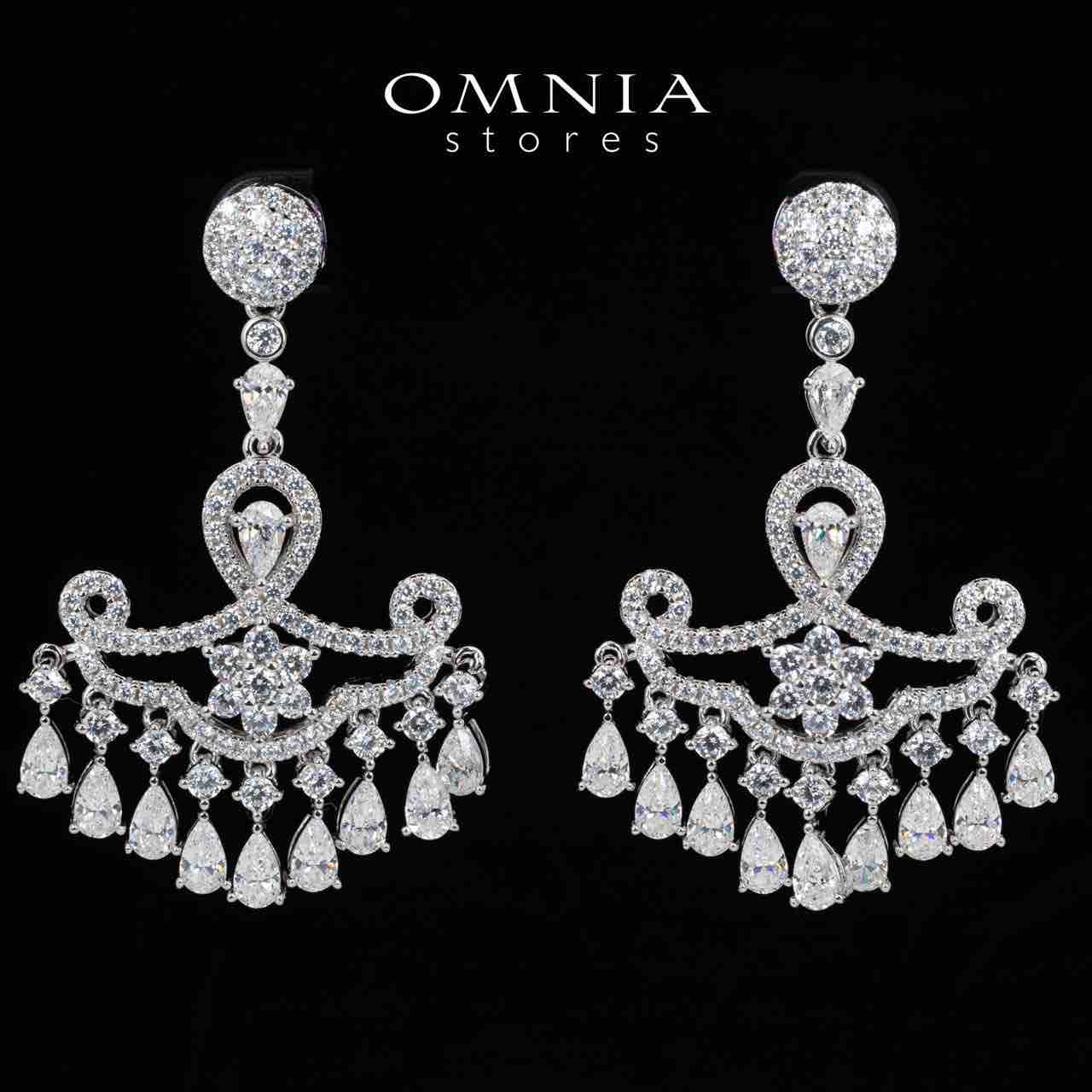 Omnia Aamal White Drop Earrings With High Quality Certified Lab Crafted Stones In 925 Silver 11.9ct - OMNIASTORES KSA