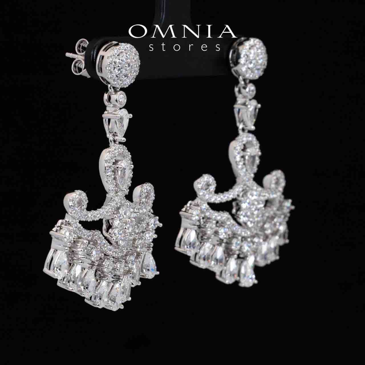 Omnia Aamal White Drop Earrings With High Quality Certified Lab Crafted Stones In 925 Silver 11.9ct - OMNIASTORES KSA