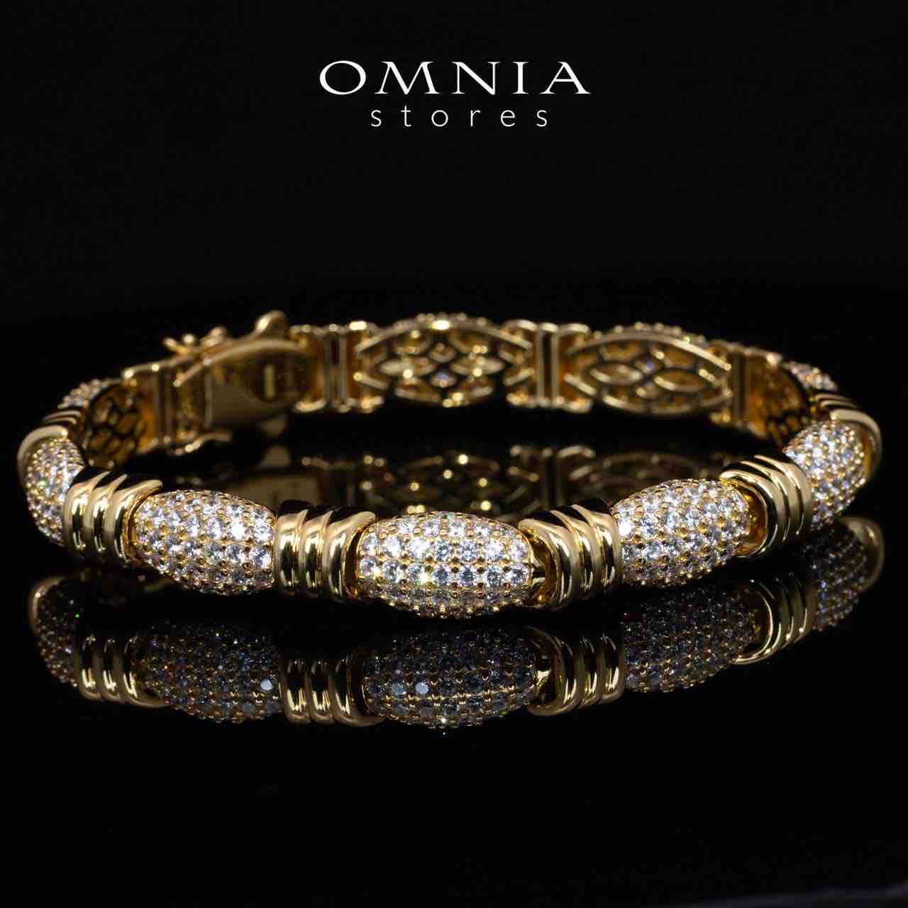Omnia Tillie Gold Bracelet With High Quality Certified Lab Crafted Stones In 925 Silver 12.6ct - OMNIASTORES KSA