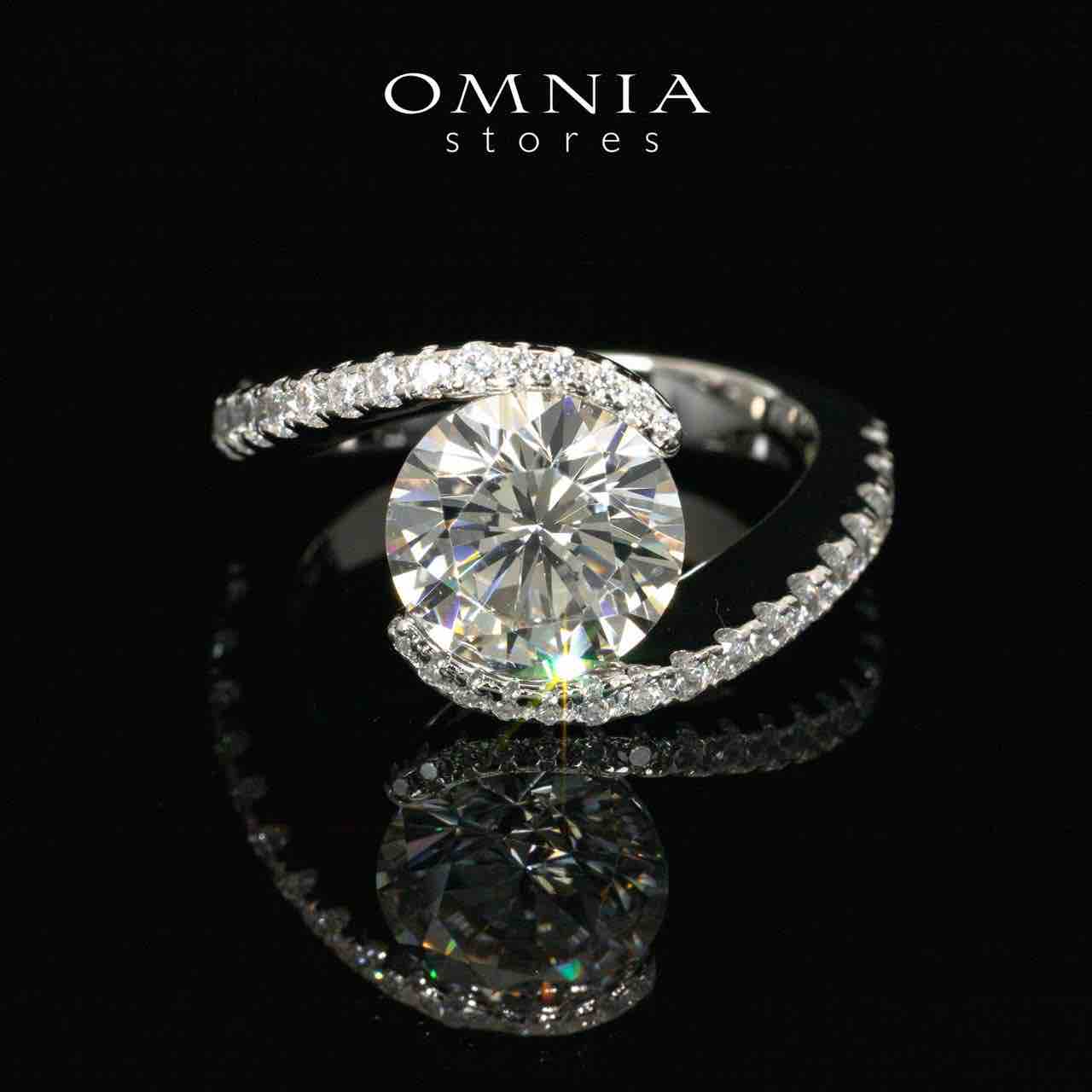 Omnia Jamiyah White High Quality Certified Lab Crafted Stone Ring In 925 Silver 3ct