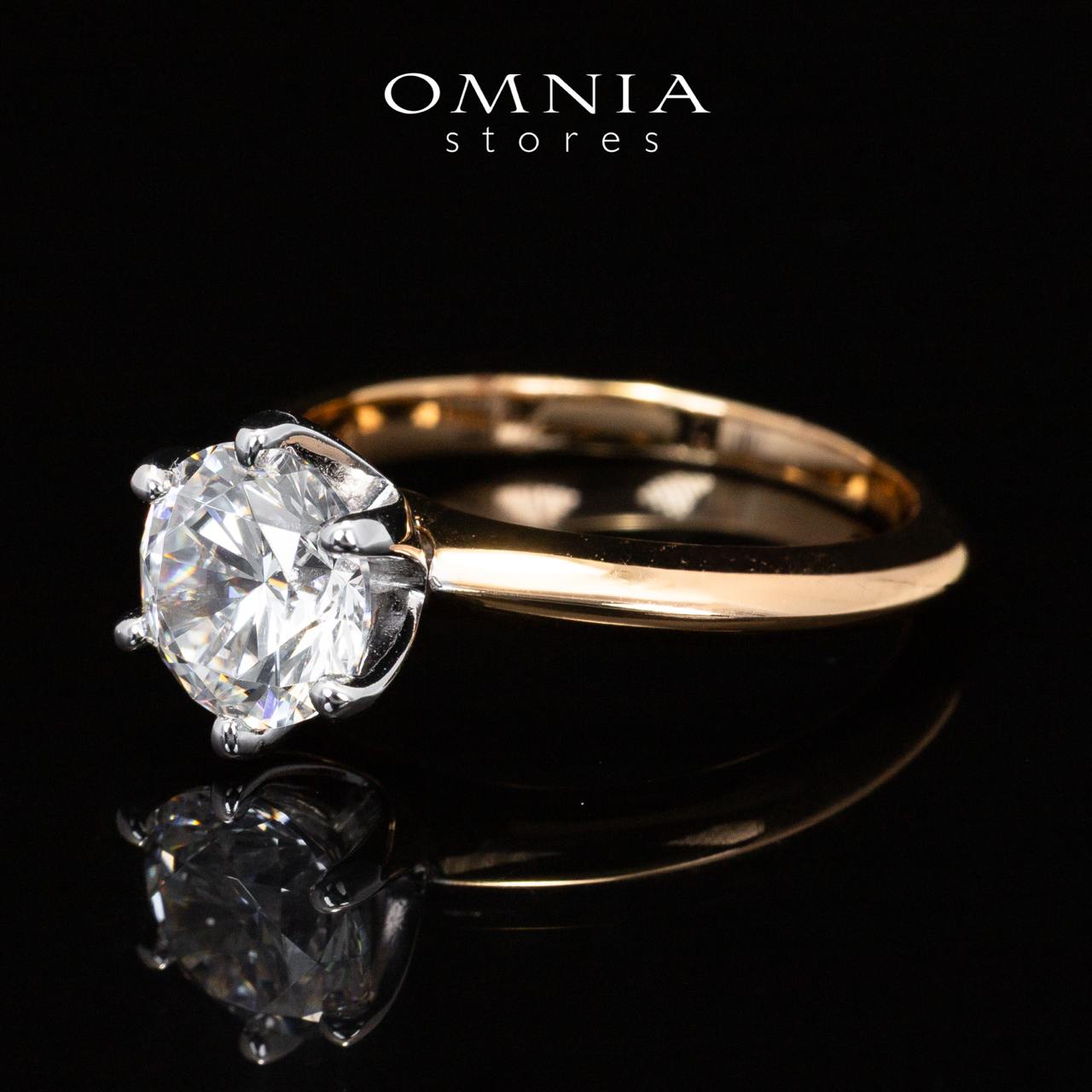 Omnia Zofia Gold Ring With High Quality Certified Lab Crafted Stones In 925 Silver 2ct - OMNIASTORES KSA