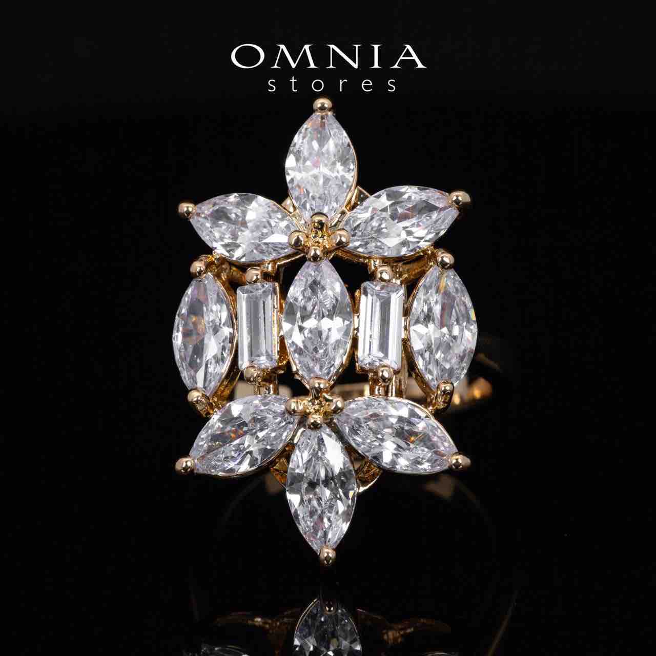 Omnia Soheila Gold Luxury Bridal Full Set with Emerald and Pear-Cut High-Quality Simulated Diamonds Rhodium Plated - OMNIASTORES KSA