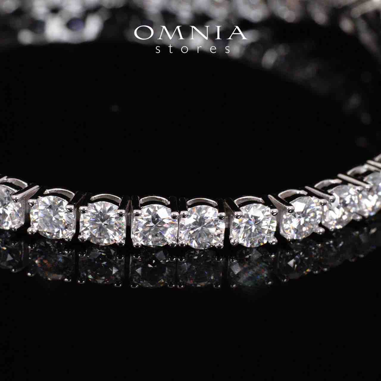 Tina 4.0mm White Moissanite Stone GRA Certifited Tennis Necklace in 925 Silver - OMNIASTORES KSA