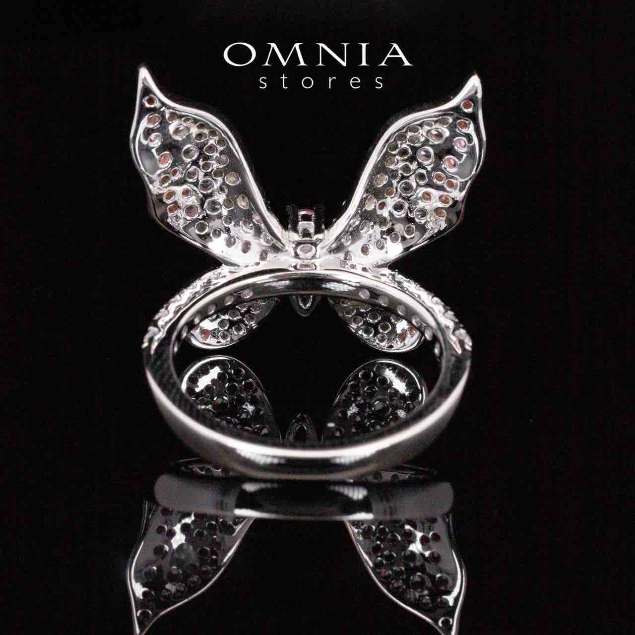 Omnia Brisa Butterfly Rose Gold Ring With High Quality Simulated Diamonds in 925 Silver - OMNIASTORES KSA