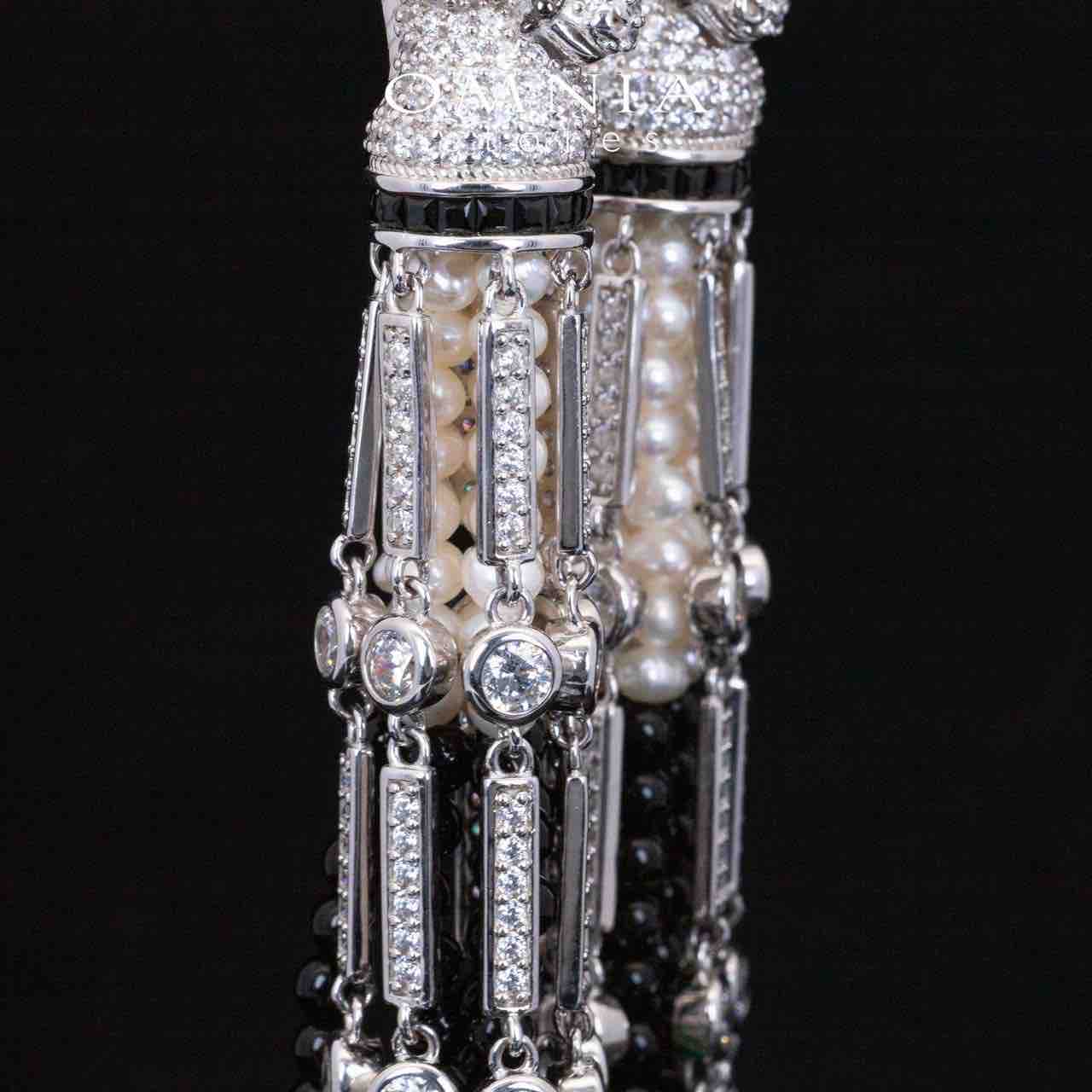 Omnia Vania Multi Color Horse Design Drop Earrings With High Quality Simulated Diamonds in 925 Silver - OMNIASTORES KSA