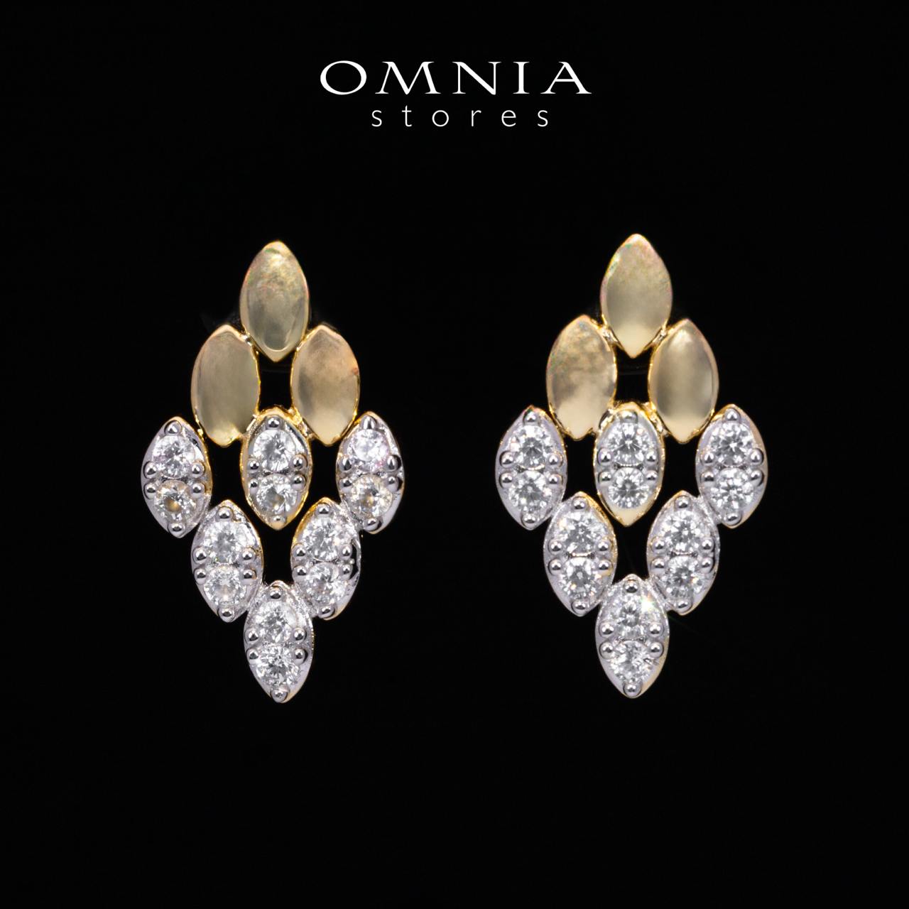 Farra Gold Earring With High Quality Simulated Diamonds in 925 Silver - OMNIASTORES KSA