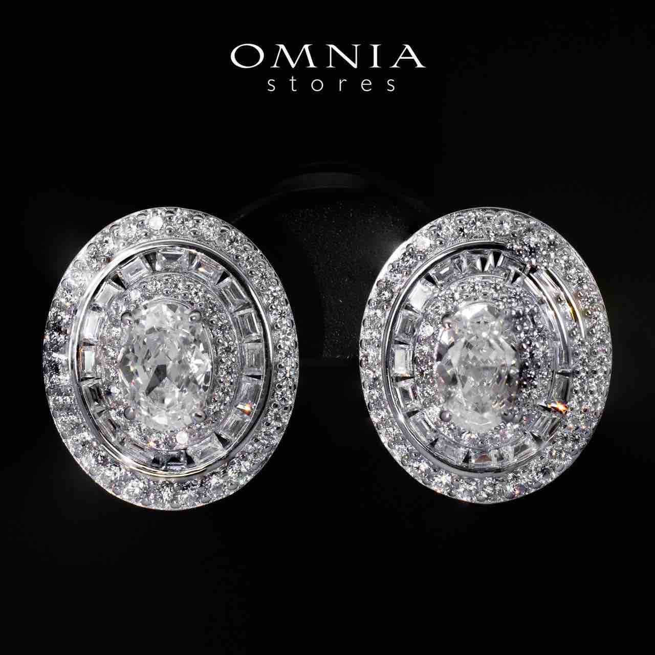 Adah Round White Earrings With High Quality Simulated Diamonds in 925 Silver - OMNIASTORES KSA