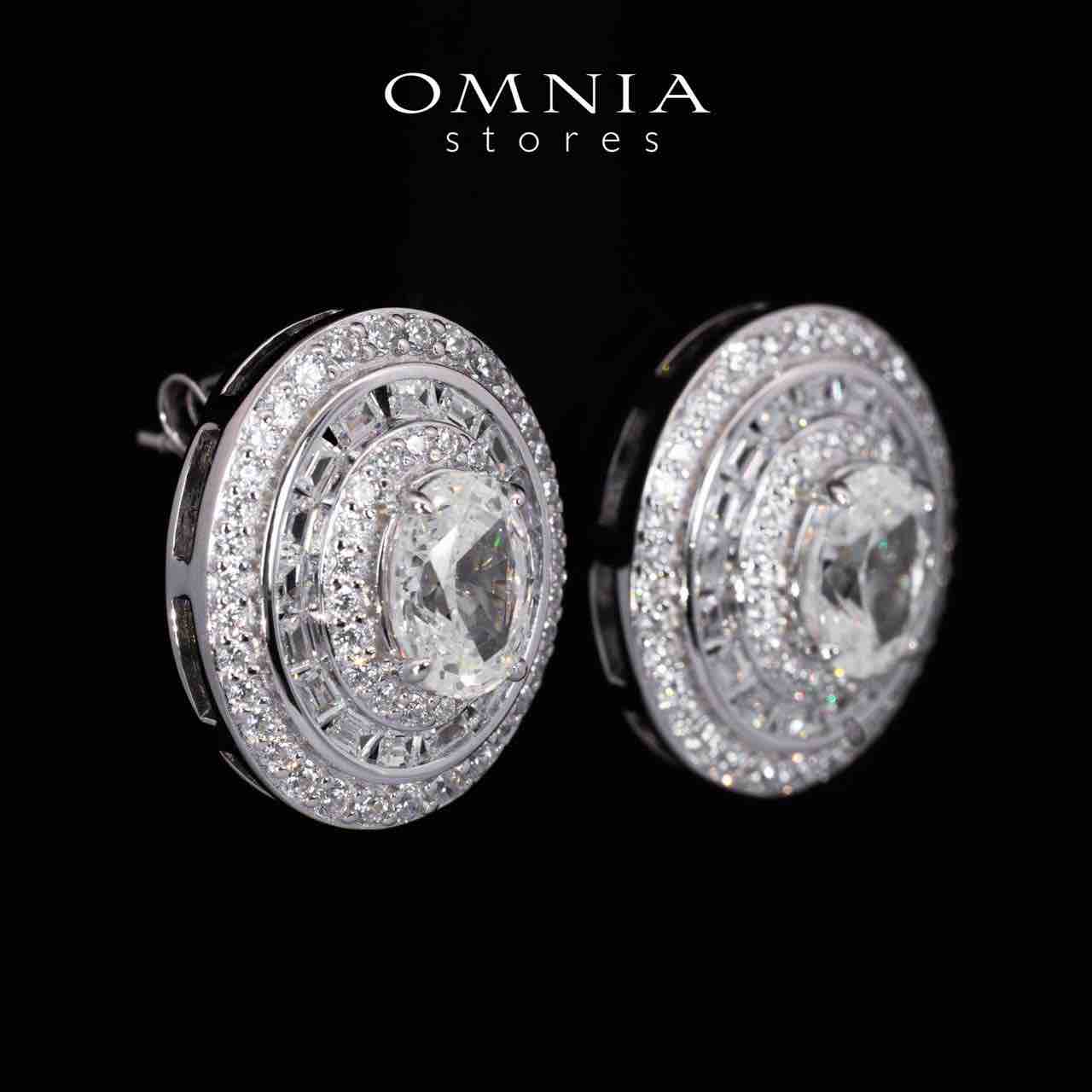 Adah Round White Earrings With High Quality Simulated Diamonds in 925 Silver - OMNIASTORES KSA