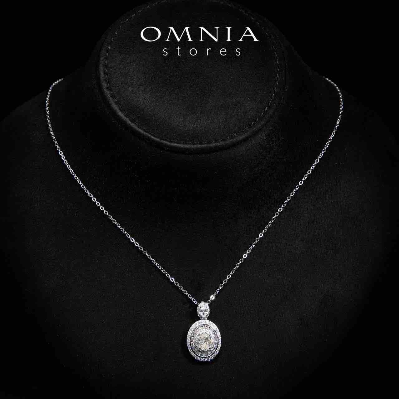 Adah Round White Pendant Necklace With High Quality Simulated Diamonds in 925 Silver - OMNIASTORES KSA
