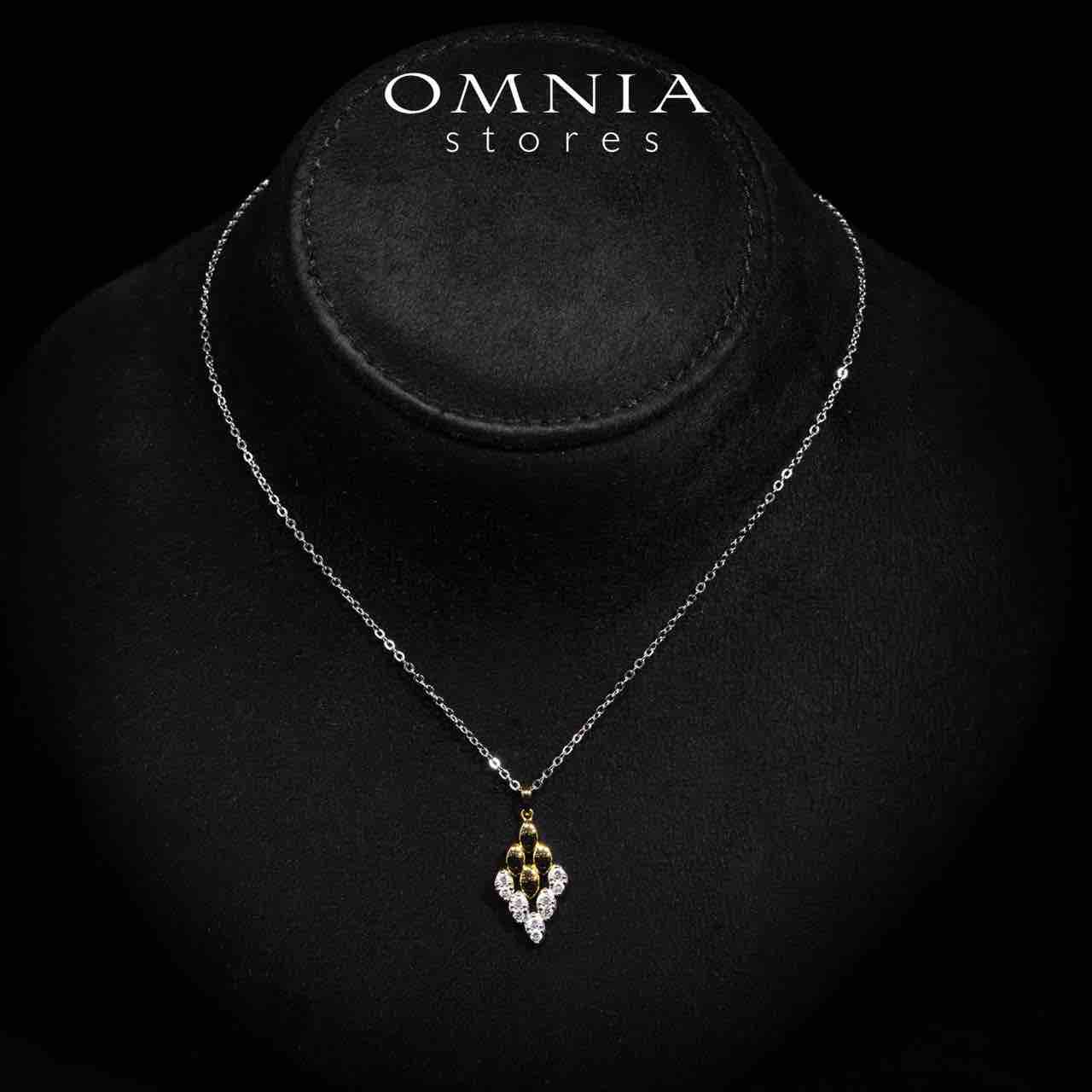 Farra Gold Pendant Necklace With High Quality Simulated Diamonds in 925 Silver - OMNIASTORES KSA