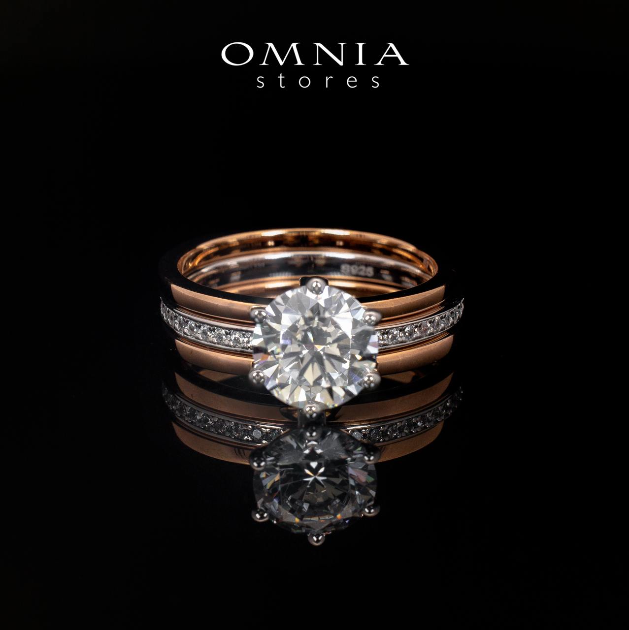 Julie Rose Gold Certified Lab Crafted Multi Layer Ring With High Quality 925 Silver