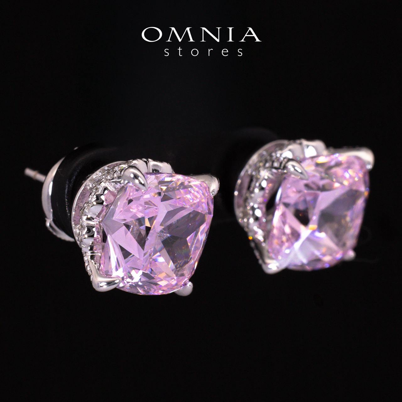 Maleah pink Cushion Cut Certified Lab Crafted Earrings With High Quality 925 Silver