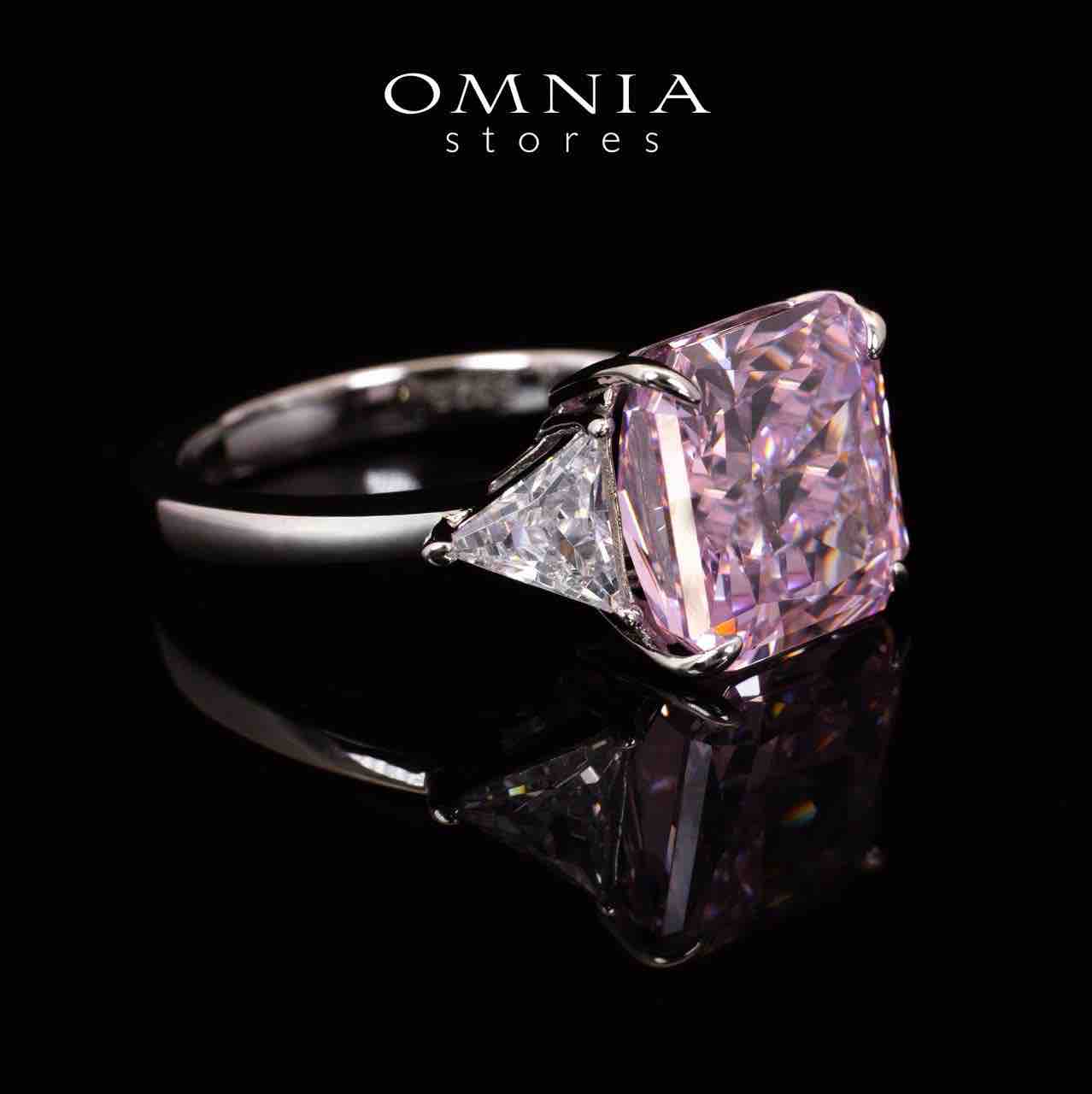 Paula Pink and White Ring With High Quality Simulated Diamonds in 925 Silver - OMNIASTORES KSA