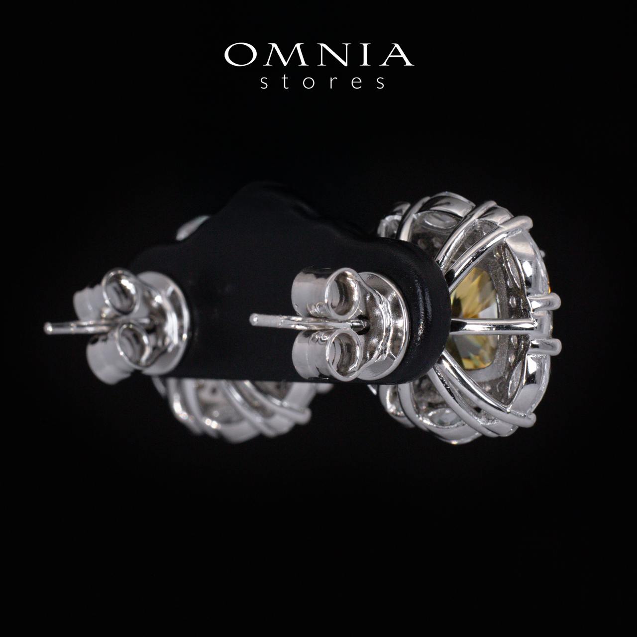 Teresa Yellow and White Earrings With High Quality Simulated Diamonds in 925 Silver - OMNIASTORES KSA