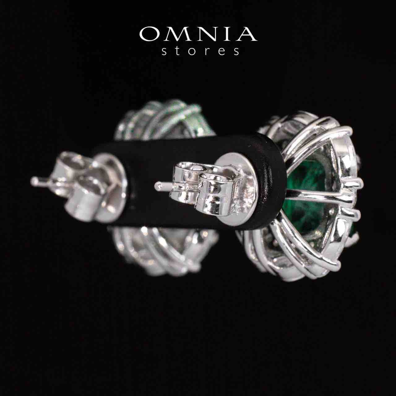 Teresa Green and White Earrings With High Quality Simulated Diamonds in 925 Silver - OMNIASTORES KSA
