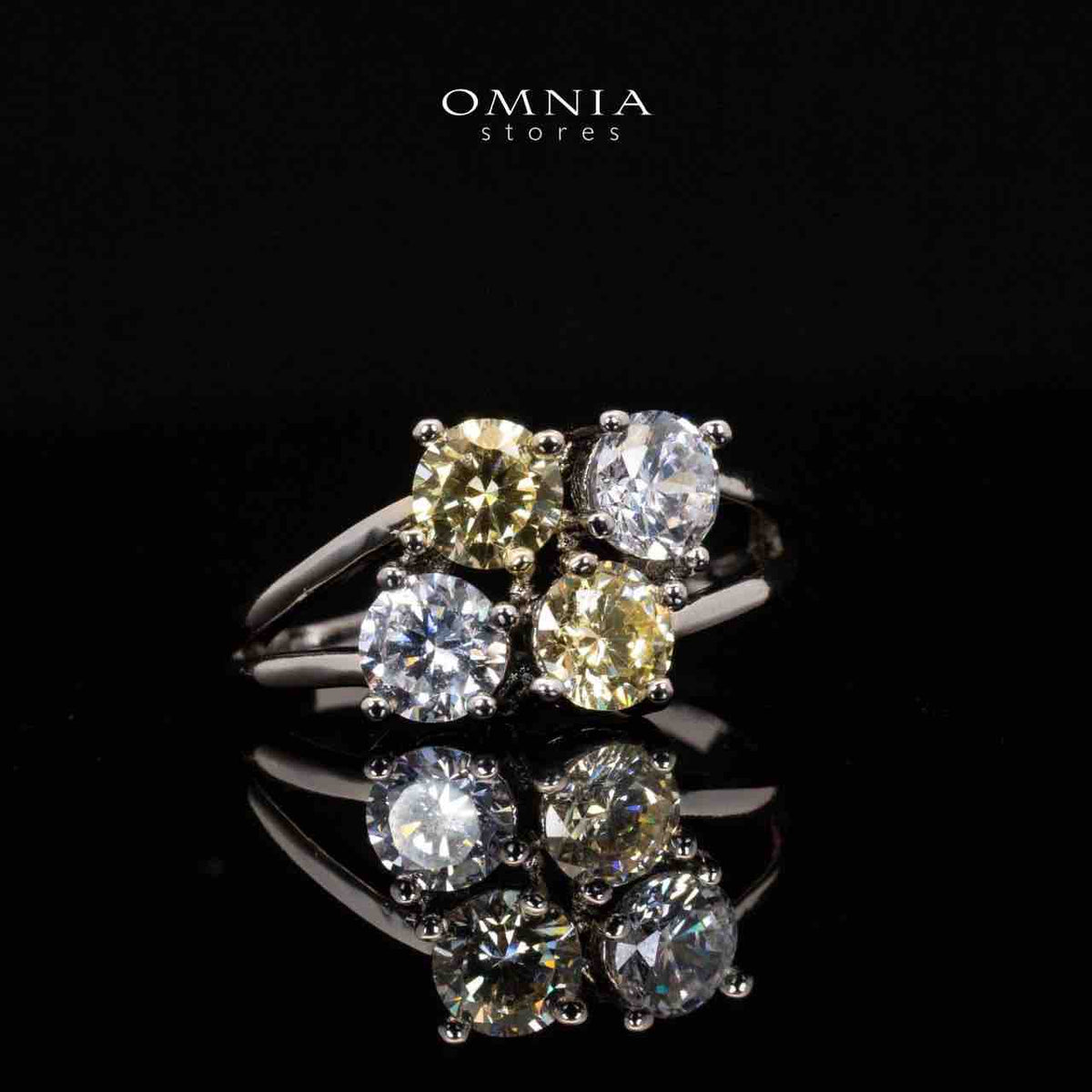 Hessa Yellow and Whte Luxury Bridal Full Set in High Quality Simulated Diamonds - OMNIASTORES KSA