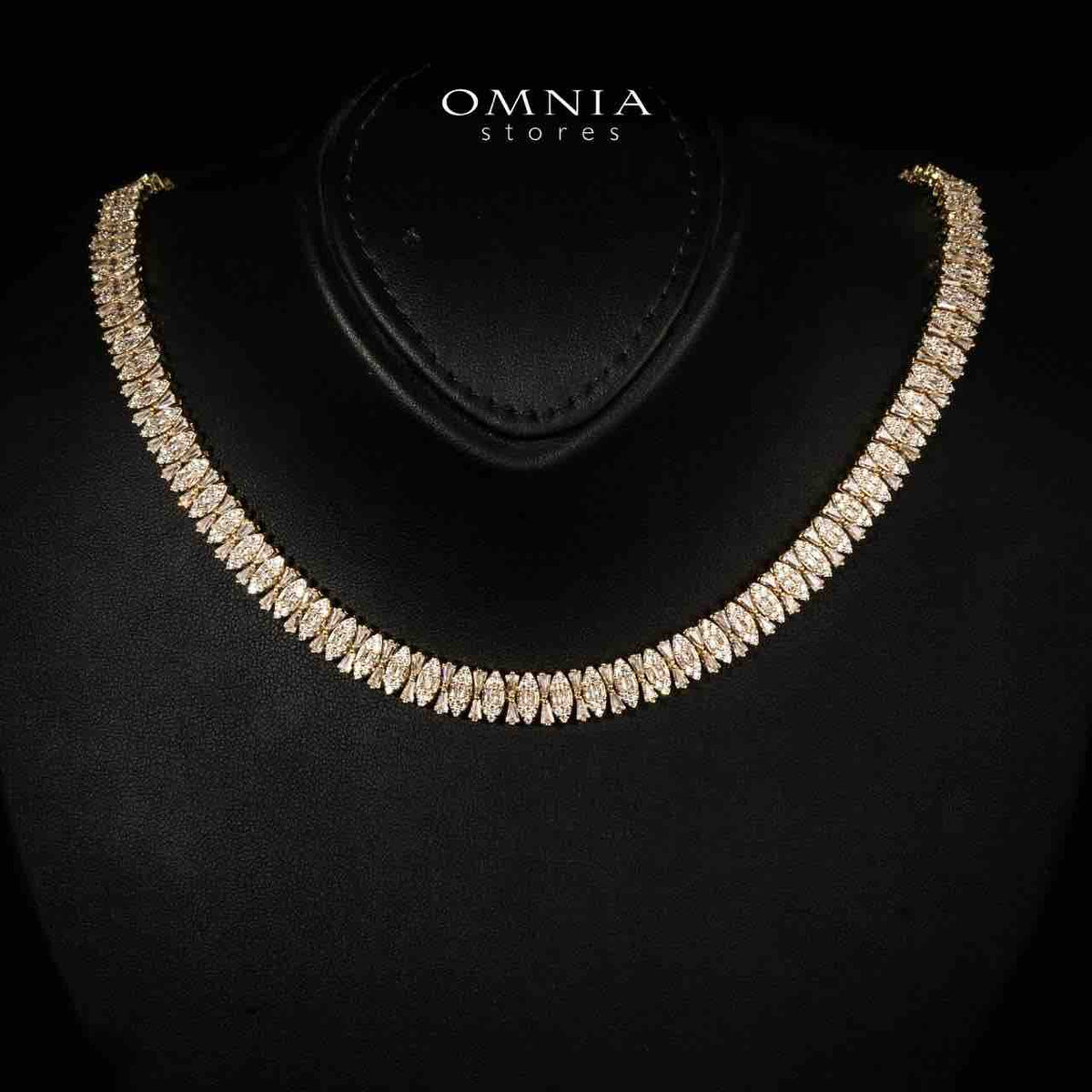 Manahil Gold Luxury Bridal Full Set in High Quality Zircon Stone Rhodium Plated - OMNIASTORES KSA