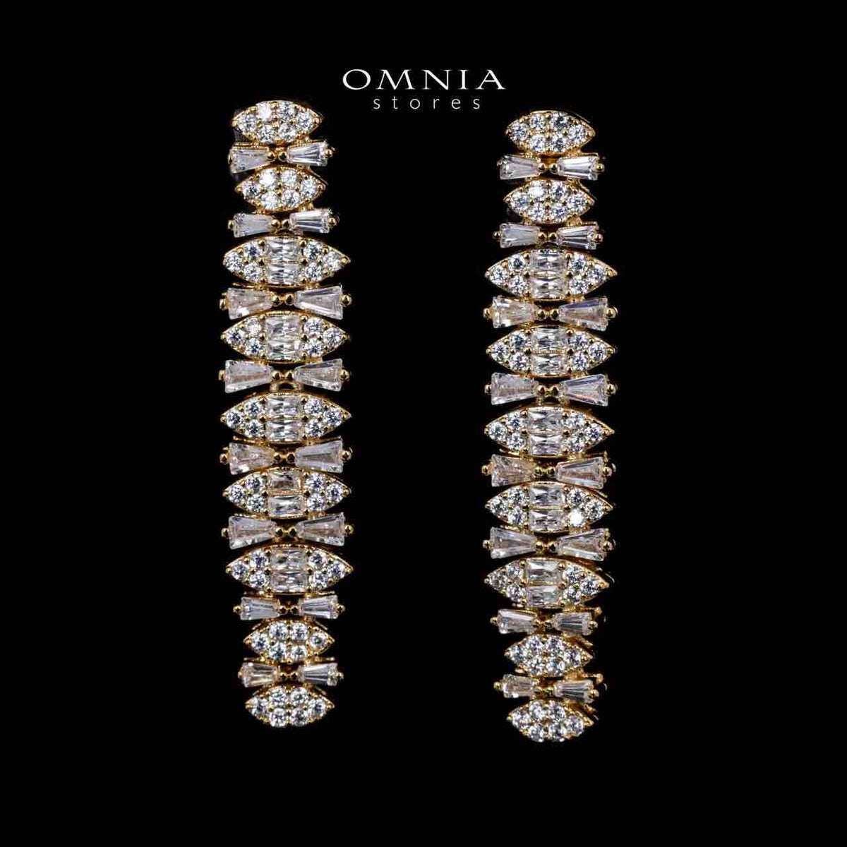 Manahil Gold Luxury Bridal Full Set in High Quality Zircon Stone Rhodium Plated - OMNIASTORES KSA