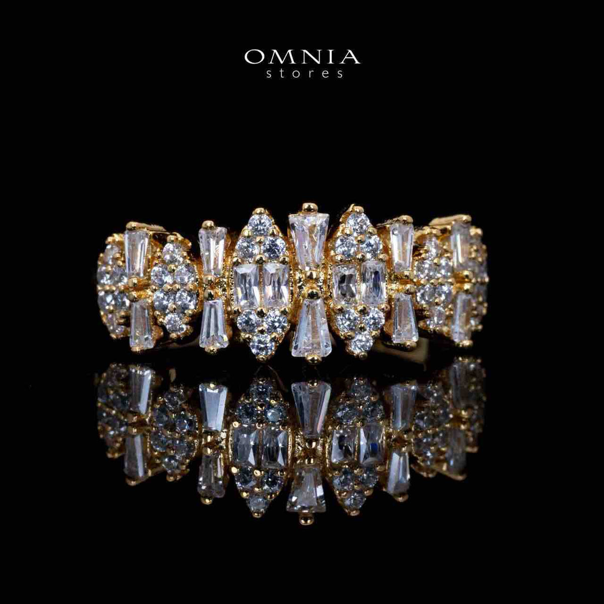 Manahil Gold Luxury Bridal Full Set in High Quality Zircon Stone Rhodium Plated - OMNIASTORES KSA