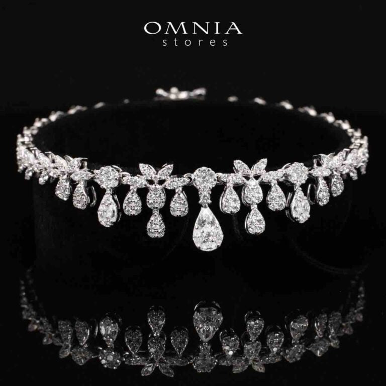 Bonnie White Bridal Full Set – Premium Rhodium Plated with High-Quality Zircon Stones - OMNIASTORES KSA