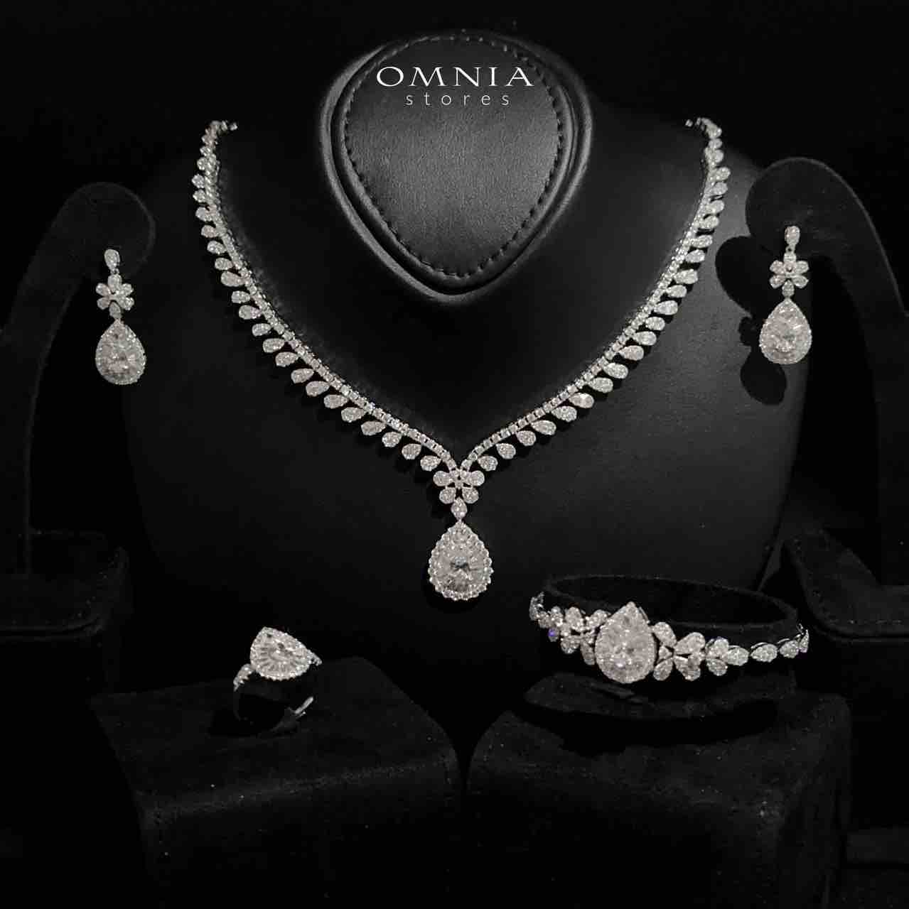 Cara White Bridal Full Set in 925 Silver High Quality Simulated Diamonds - OMNIASTORES KSA