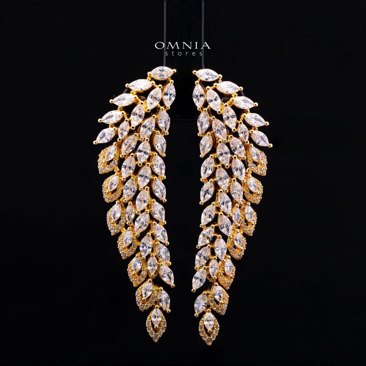 Omnia Safe Luxury Gold Bridal Full Set in High Quality Zircon Stone Rhodium Plated